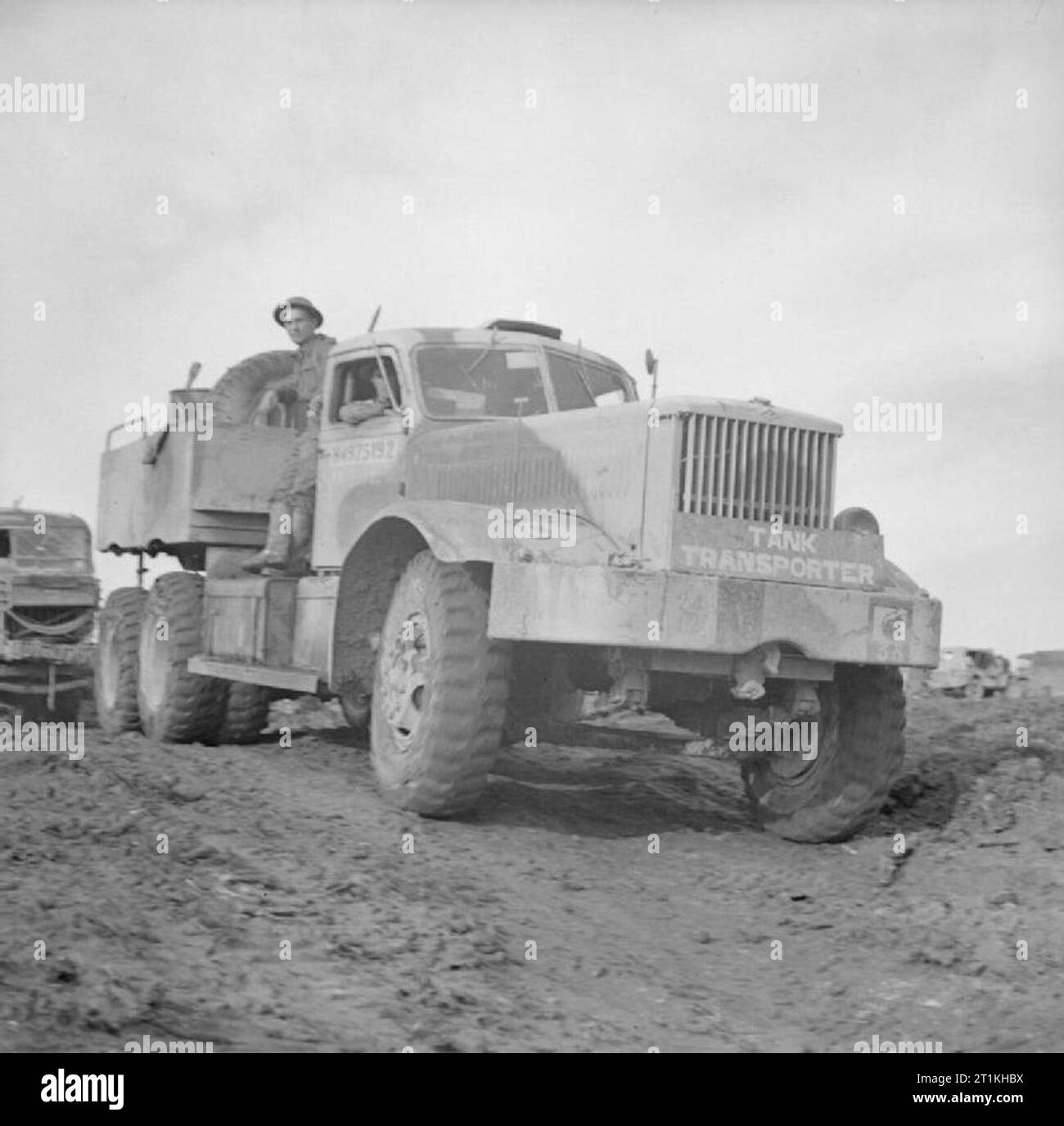 L'Armée britannique en Italie 1943 Un diamant T tank transporter, 30 novembre 1943. Banque D'Images