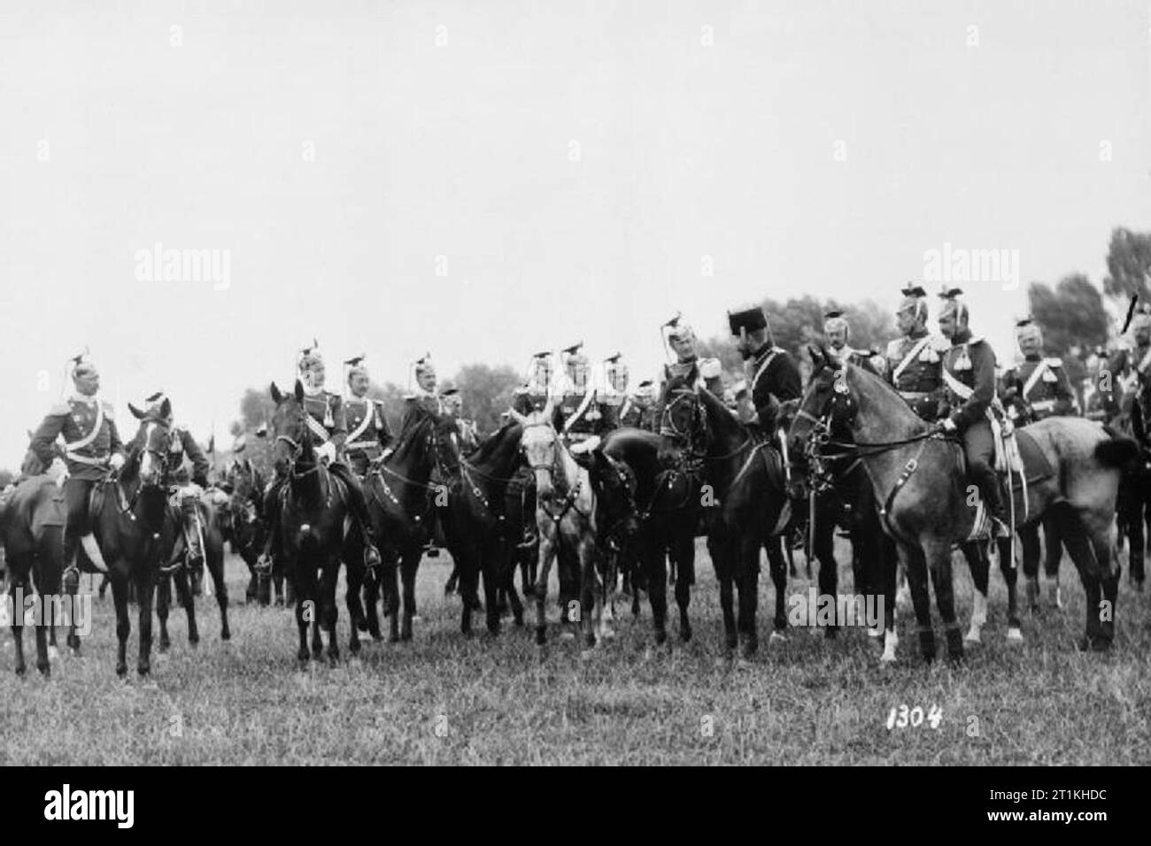 L'armée impériale allemande 1890 - 1913, le Kaiser (à gauche) avec une partie des agents de Uhlans à cheval pendant les manoeuvres de 1899. Schlieffen Count, chef d'état-major général, est deuxième à partir de la droite. Banque D'Images