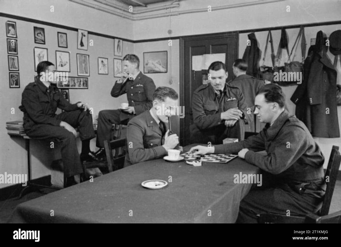 Life at a Bomber Station- Linton-on-ouse, Yorkshire, Angleterre, Royaume-Uni, octobre 1941. Banque D'Images