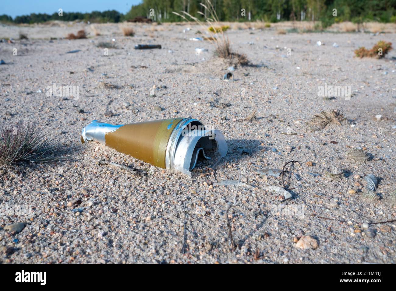 Fragments d'obus de lance-grenades usagés Banque D'Images