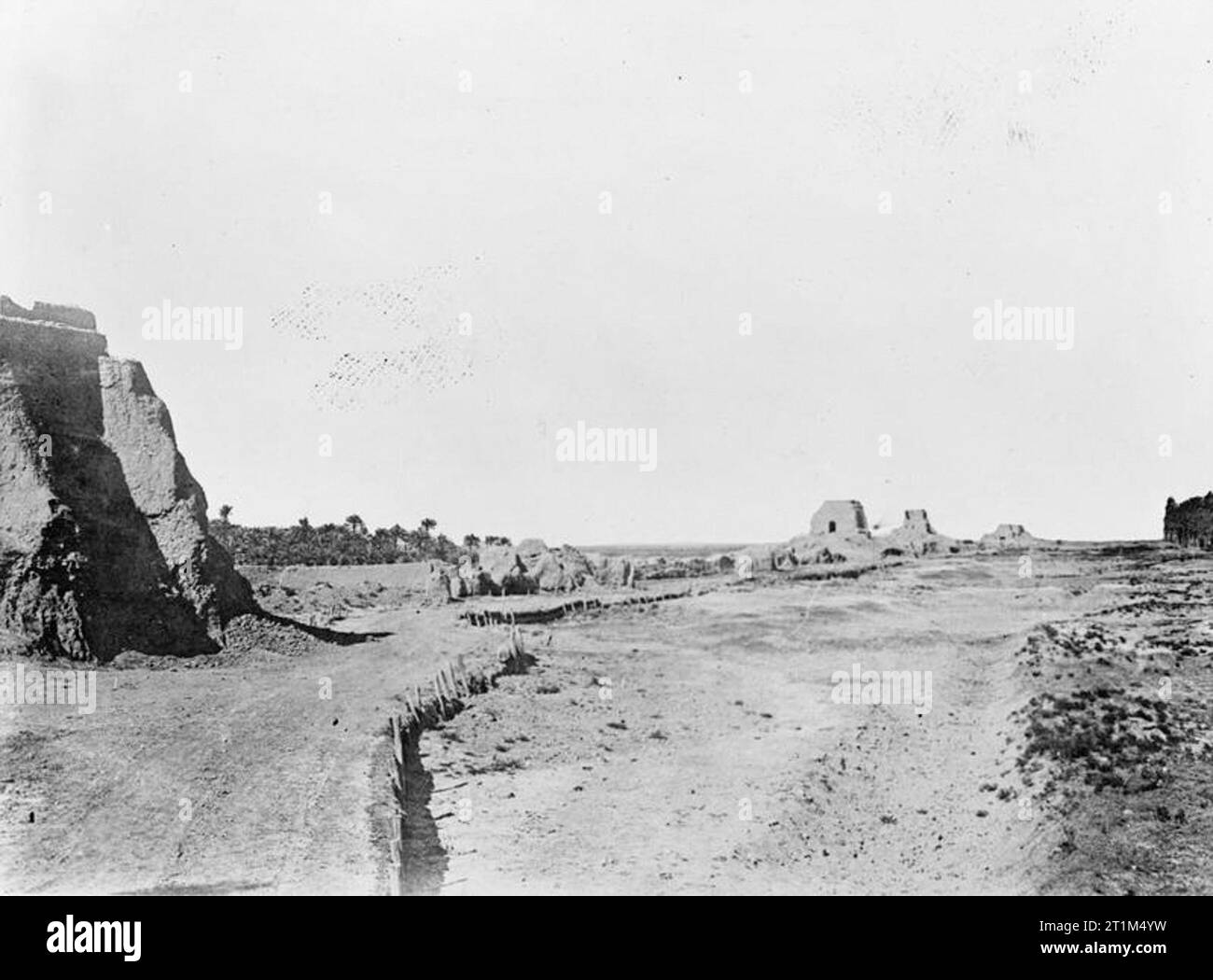 Ministère de l'information Première Guerre mondiale Collection officielle, ruines du vieux Basra. Banque D'Images
