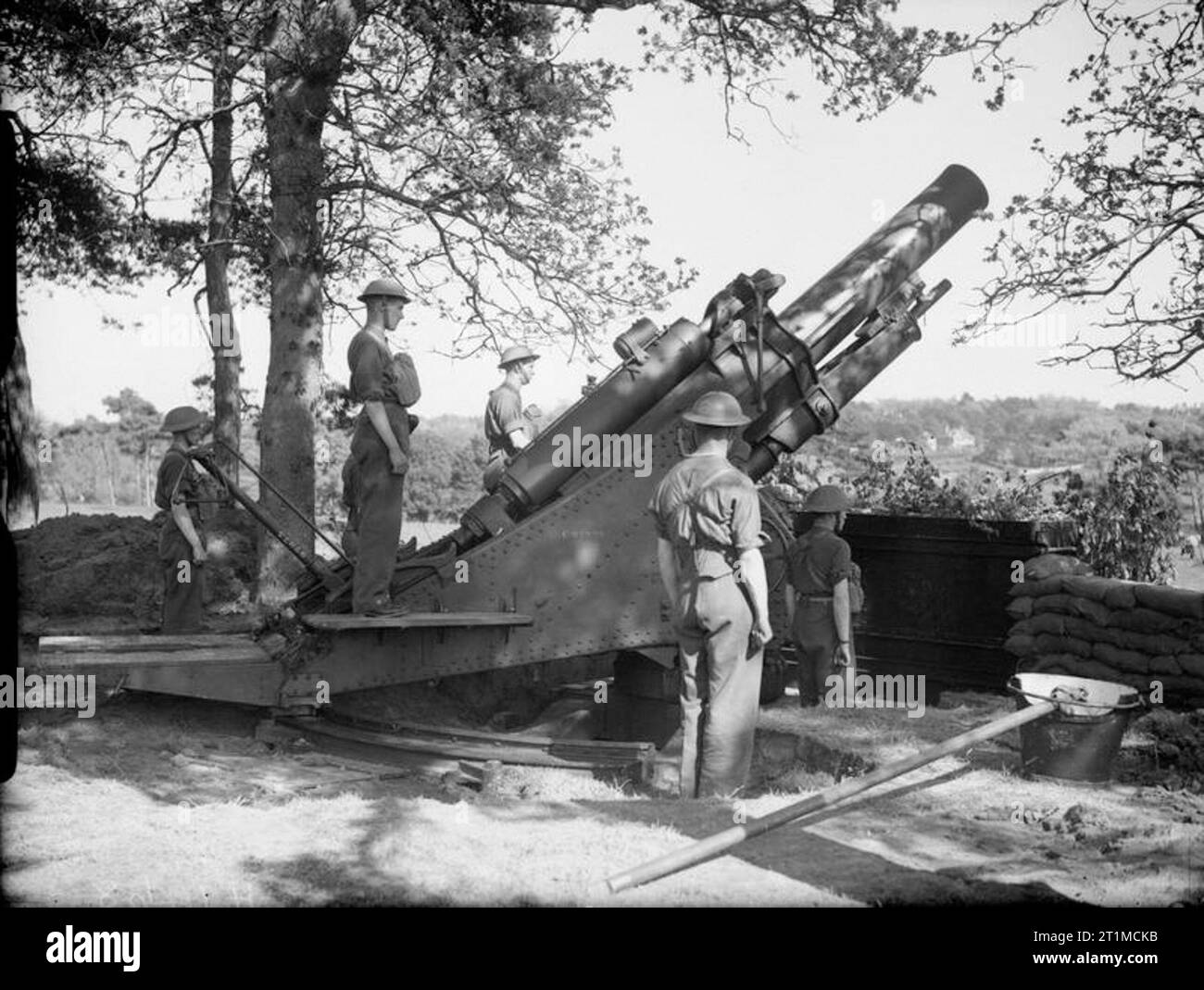 L'Armée britannique au Royaume-Uni 1939-45 9,2 pouces du 56e Régiment d'armes lourdes, Artillerie royale, Hastings, Sussex, mai 1940. Banque D'Images