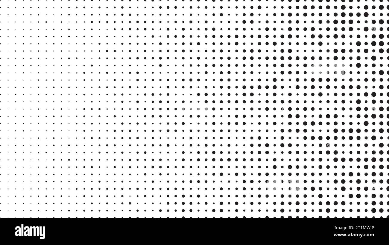 Motif en pointillés demi-tons noir et blanc. Illustration de Vecteur