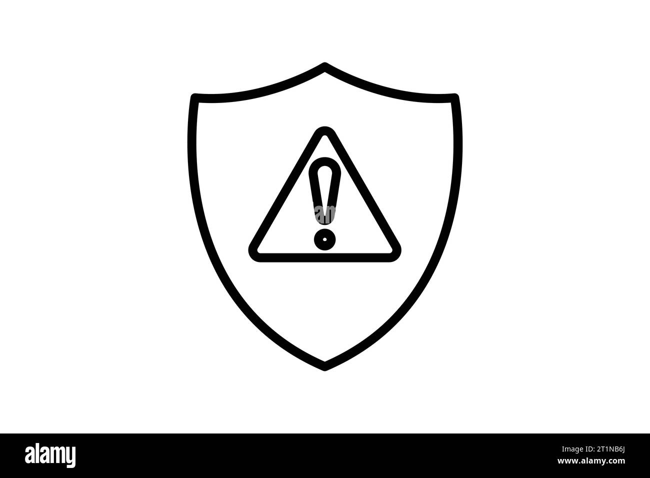 Icône d'alerte de sécurité. Bouclier avec point d'exclamation. Icône associée à Avertissement, notification. convient pour le site web, l'application, les interfaces utilisateur, imprimable, etc Illustration de Vecteur