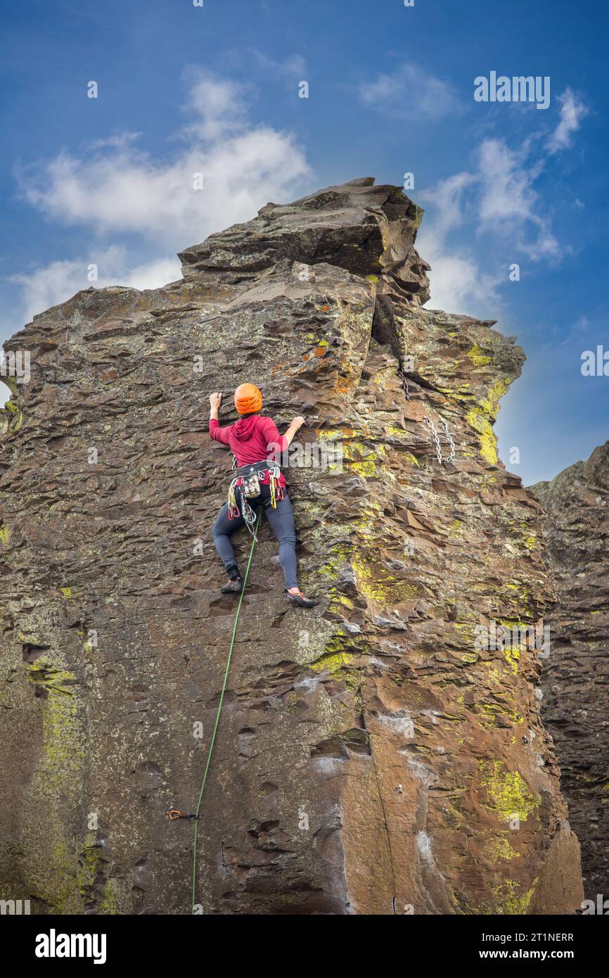 Grimpeur sur Rock Banque D'Images
