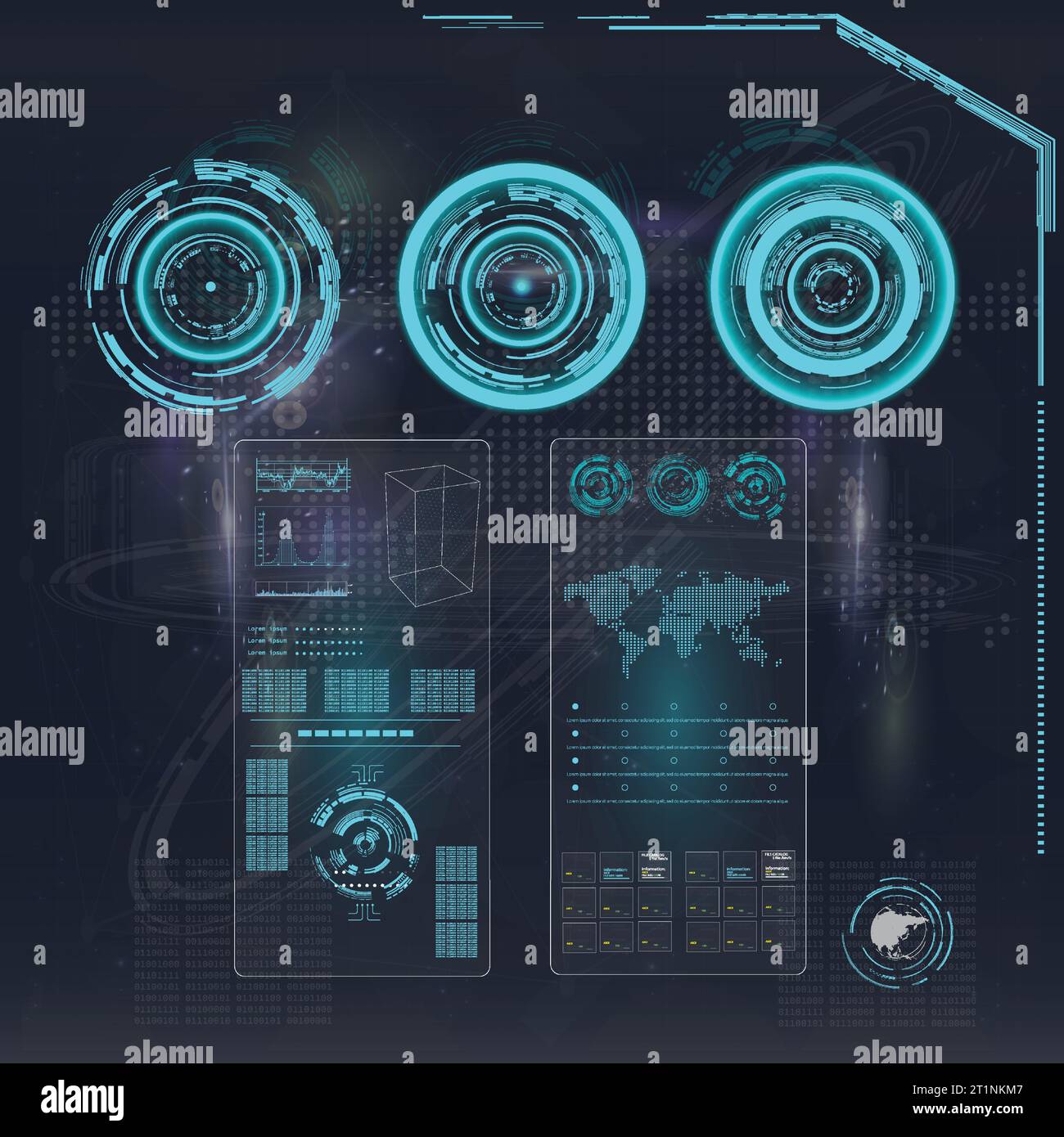 Kit d'interface circulaire abstraite Illustration de Vecteur