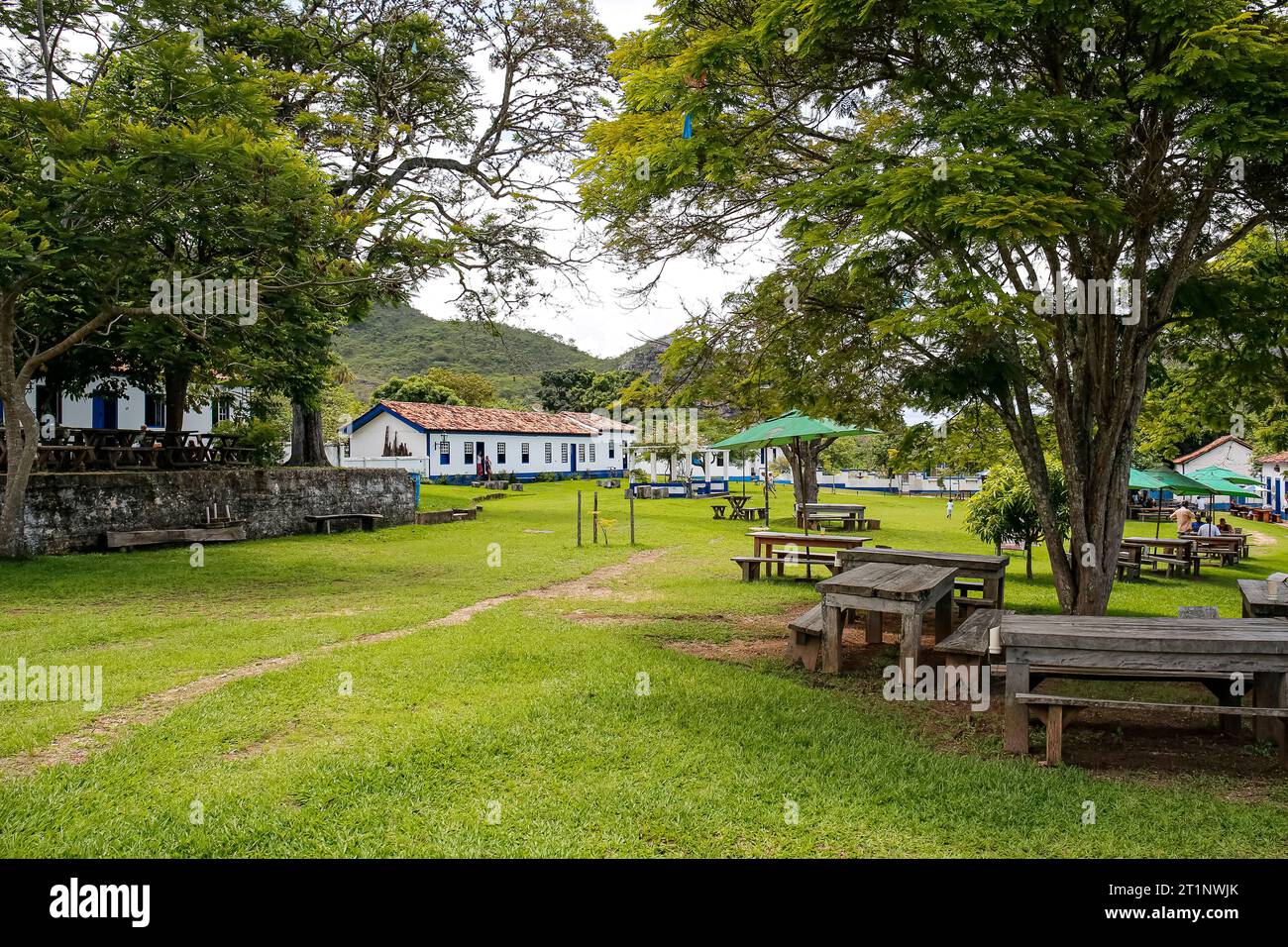 Village de Biribiri, attraction touristique, parc national de Biribiri, Minas Gerais, Brésil Banque D'Images