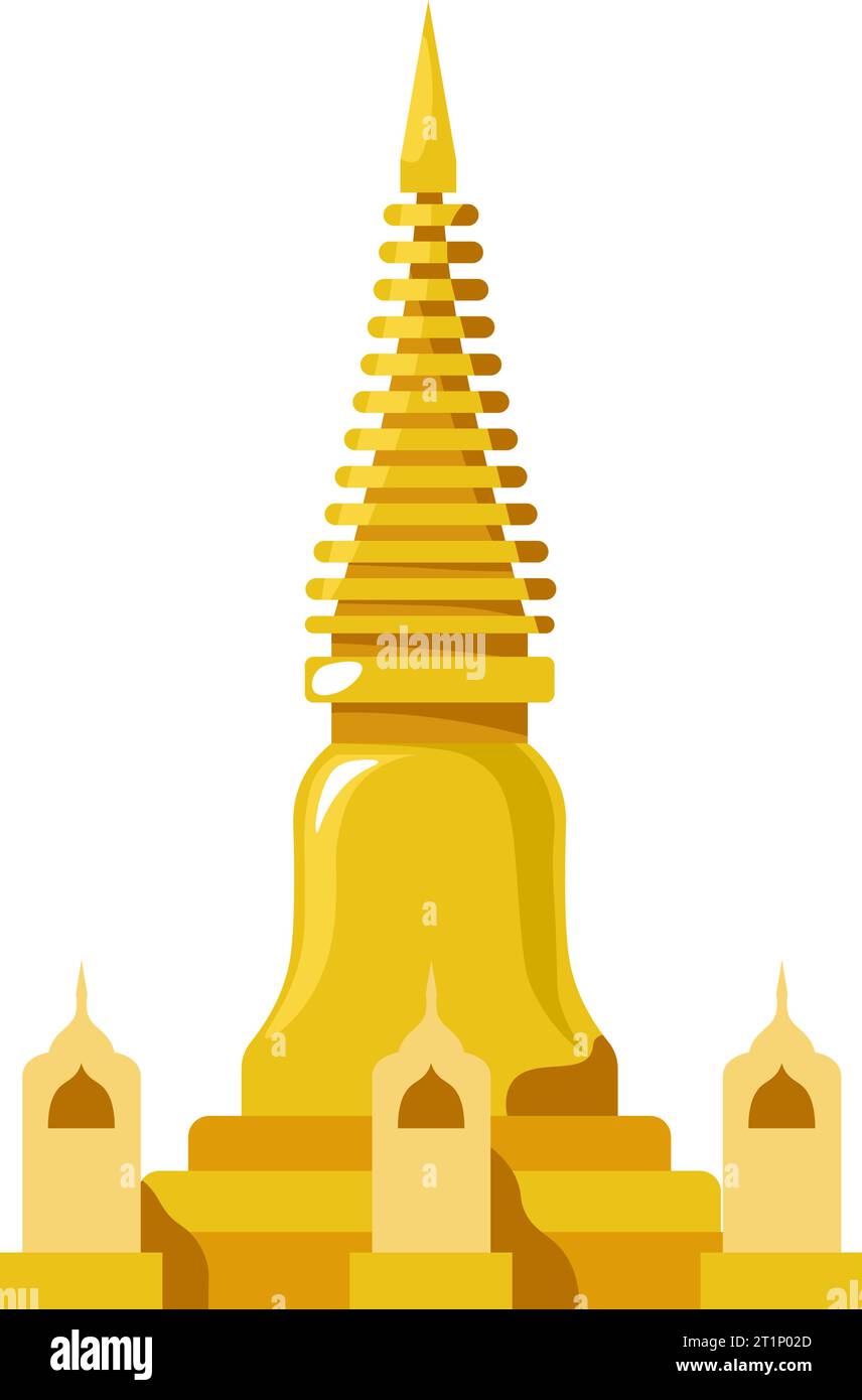 Pagode dorée thaïlandaise, structure emblématique en Thaïlande Illustration de Vecteur