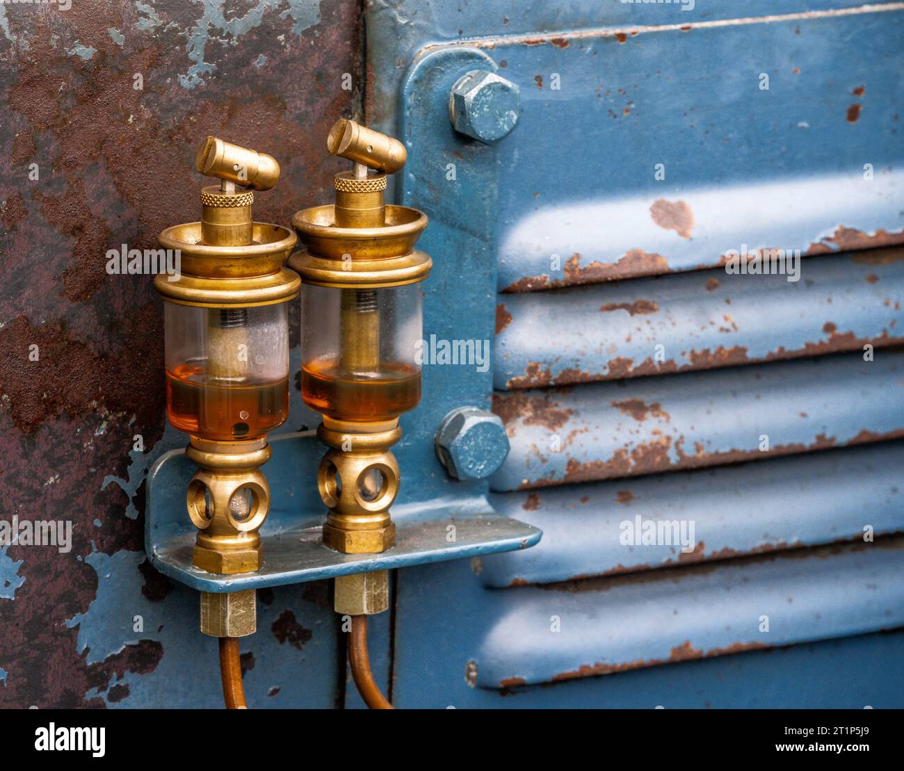 Détail d'un vieux tracteur historique old-timer motor Banque D'Images