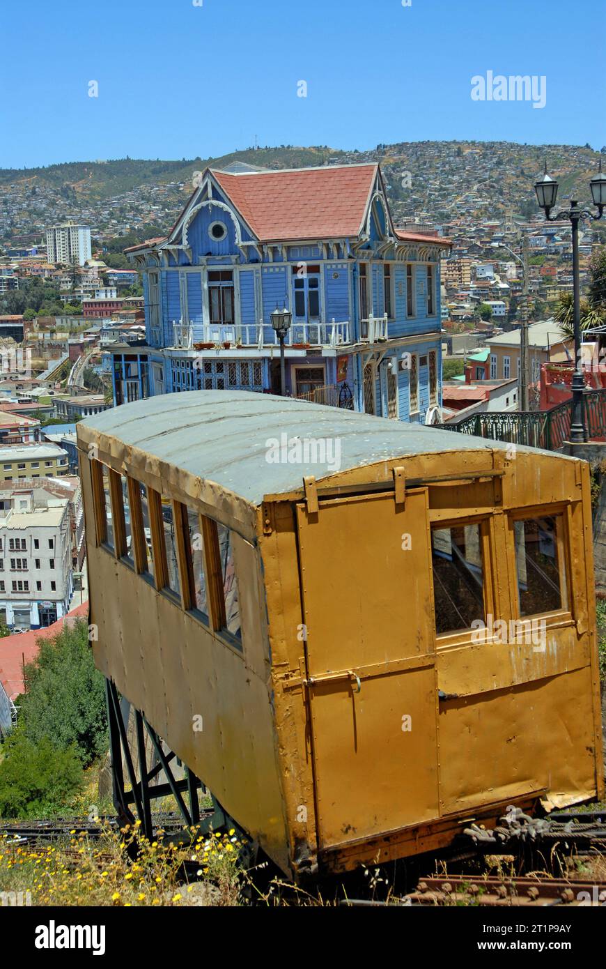 Téléphérique Cero Artilleria, Valaraiso Chilr Banque D'Images