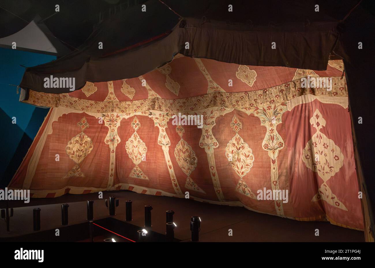 Tente ovale turque ottomane, datée de 1695, Château de Wawel, Cracovie, Pologne Banque D'Images