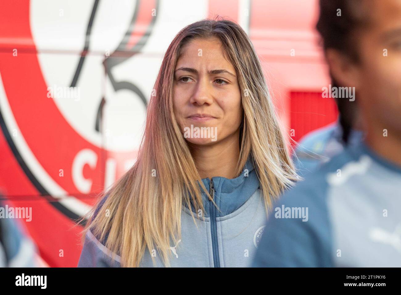 Manchester, Royaume-Uni. 15 octobre 2023. Laia Aleixandri #4 de Manchester City arrivée au joie Stadium Etihad Campus lors du match de la Barclays FA Women's Super League entre Manchester City et Bristol City à l'Academy Stadium, Manchester le dimanche 15 octobre 2023. (Photo : Mike Morese | MI News) crédit : MI News & Sport / Alamy Live News Banque D'Images