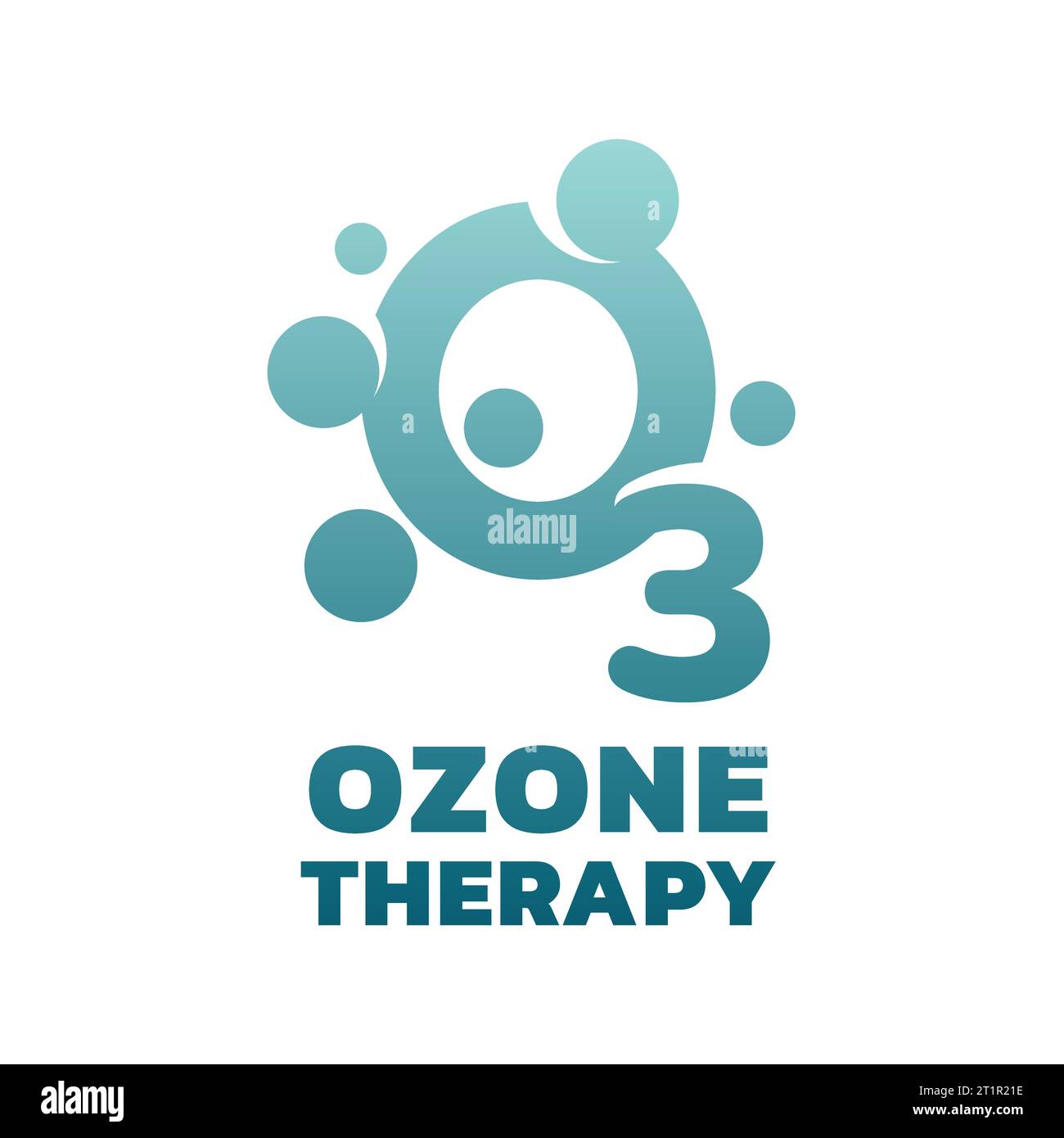 Icone de thérapie à l'ozone et de vecteur de traitement. Logo coloré de clinique médicale O3. Illustration de Vecteur