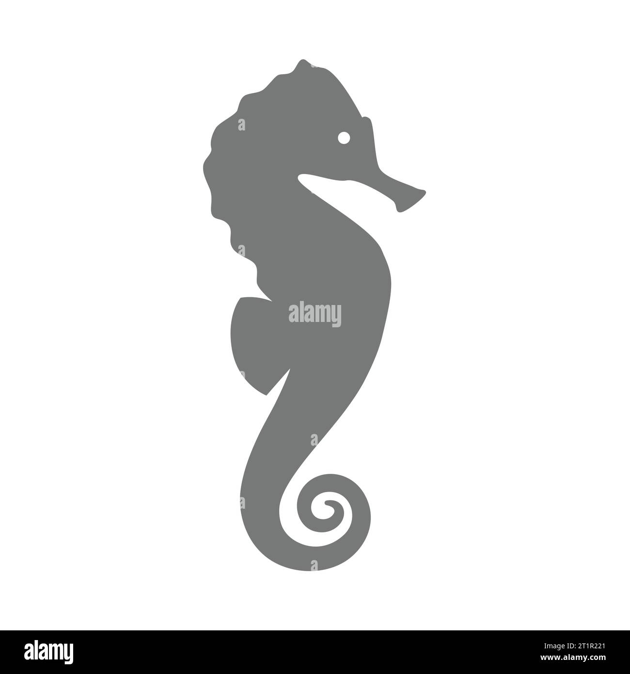 Icône de silhouette simple d'hippocampe. Cheval de mer, symbole de la vie marine. Illustration de Vecteur
