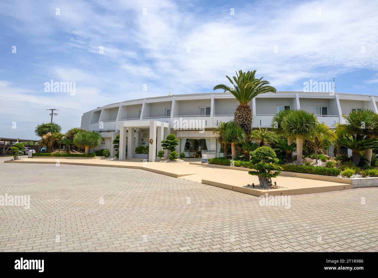 Kos, Grèce - 9 mai 2023 : Sandy Beach Resort Hotel à Marmari sur l'île de Kos en Grèce Banque D'Images