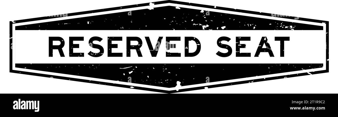 Grunge noir réservé mot de siège hexagone caoutchouc sceau timbre sur fond blanc Illustration de Vecteur
