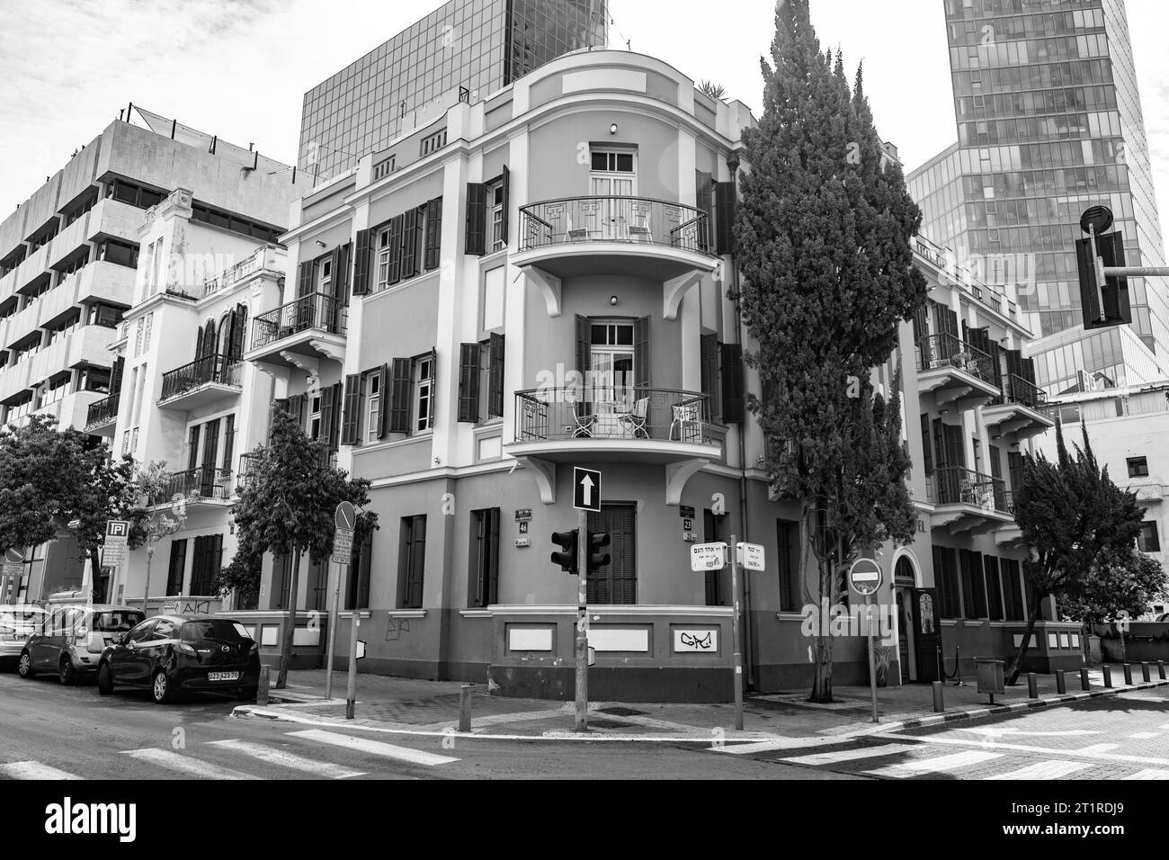 Tel Aviv, Israël - 2 octobre 2023 - vue sur la rue depuis les quartiers centraux de tel Aviv, Israël. Banque D'Images