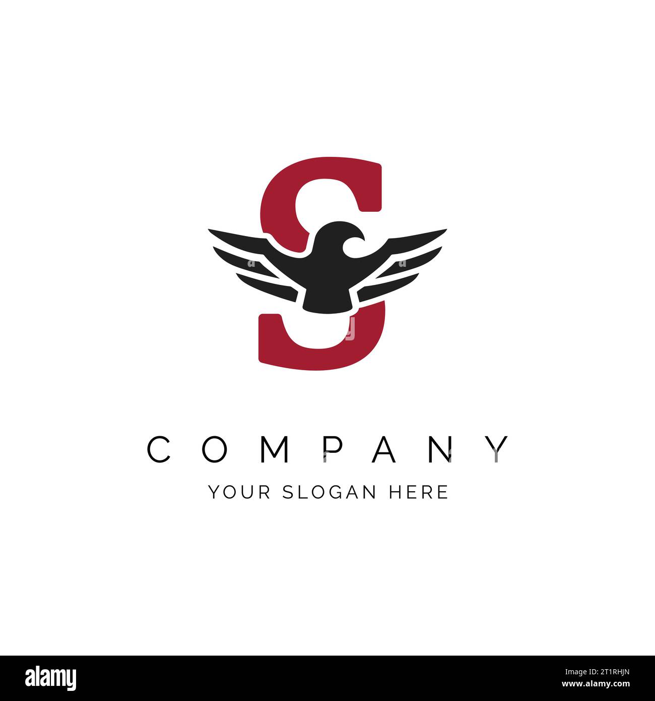 S lettre logo, Eagle Wings logo, Falcon logo modèle illustration vectorielle icône de conception symbole. Alphabet S avec symbole Aigle Illustration de Vecteur