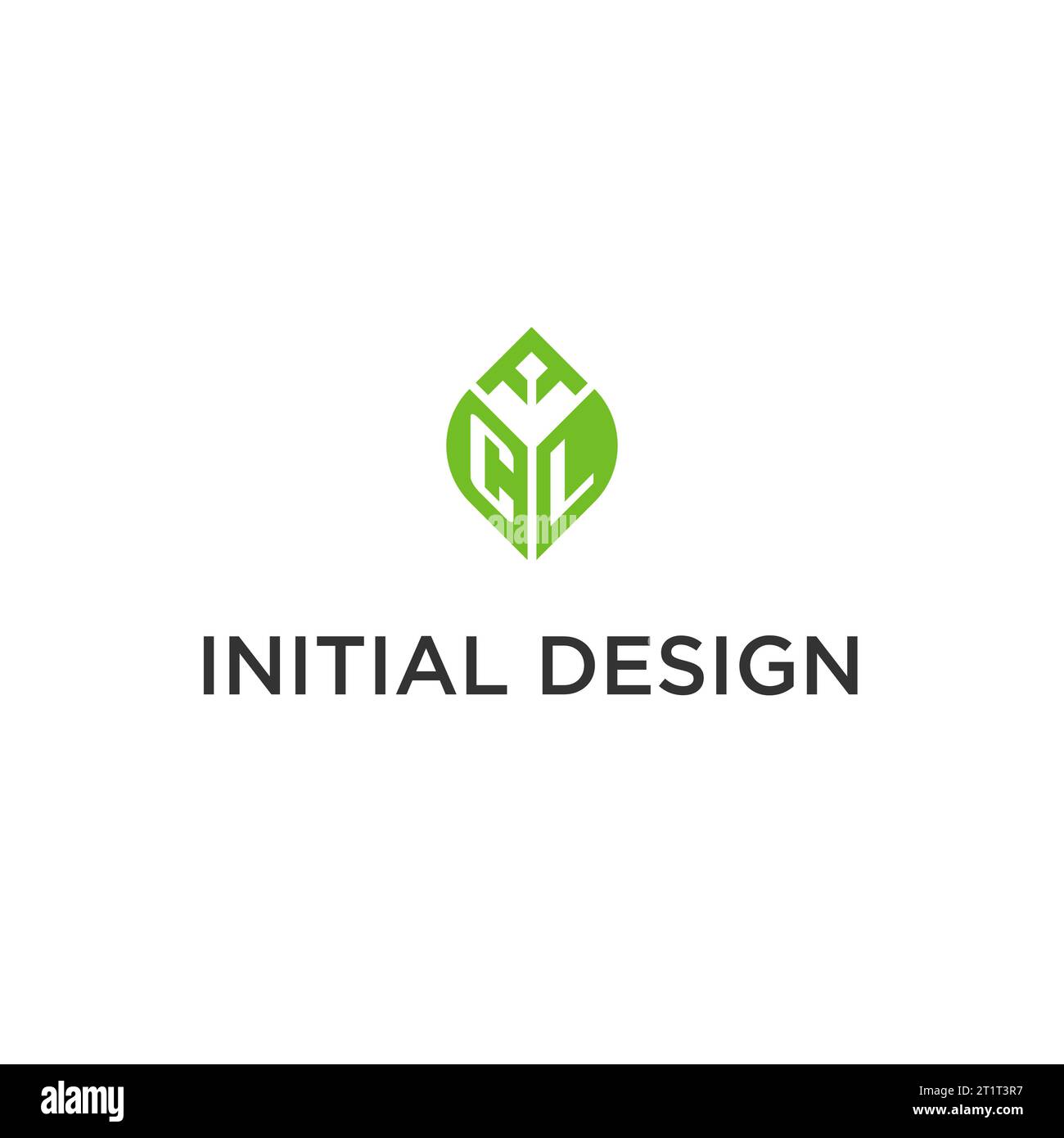 Monogramme CL avec des idées de conception de logo de feuille, logo de lettre initiale créative avec graphique vectoriel de feuilles vertes naturelles Illustration de Vecteur
