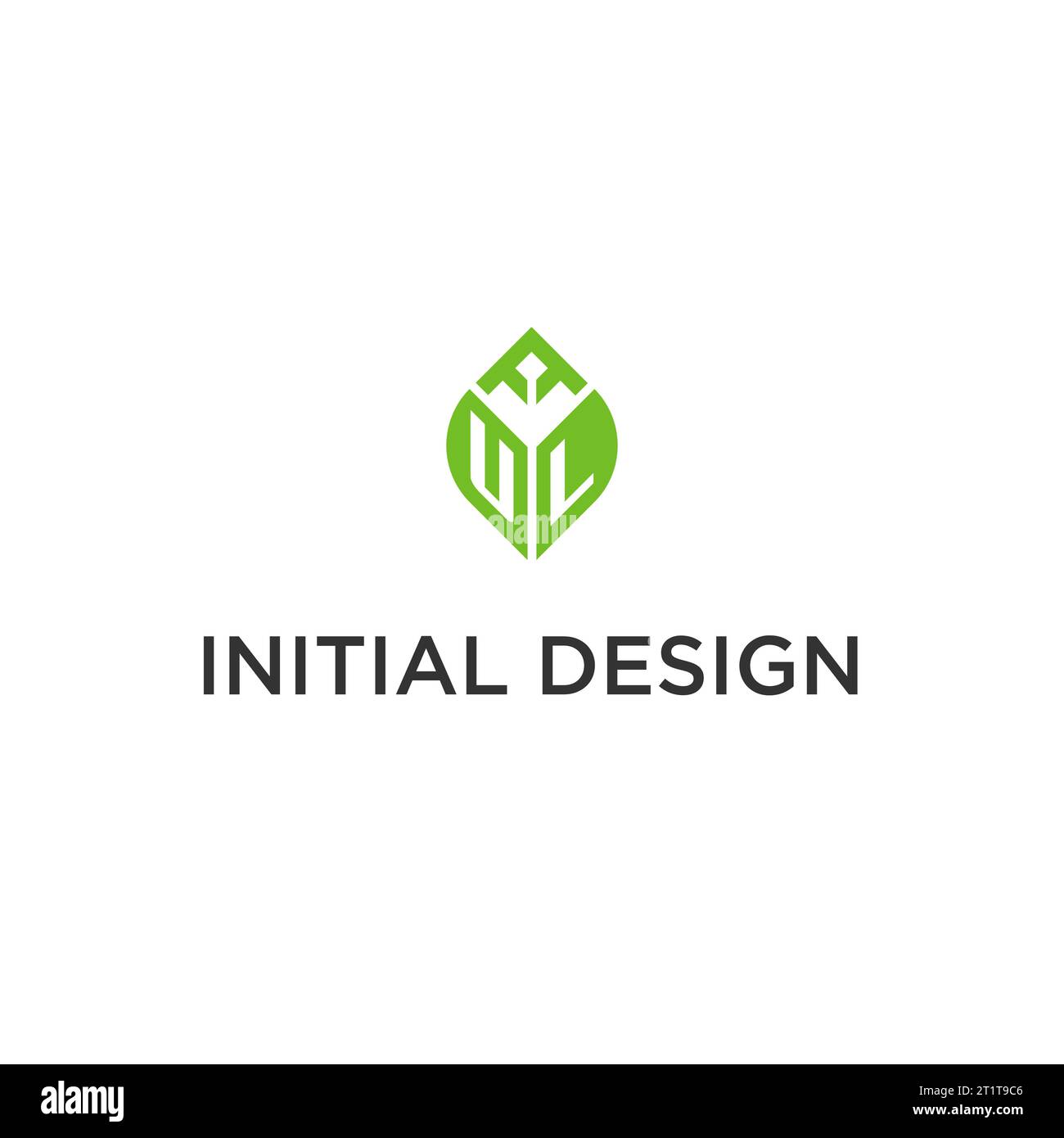 Monogramme UL avec des idées de conception de logo de feuille, logo de lettre initiale créative avec graphique vectoriel de feuilles vertes naturelles Illustration de Vecteur