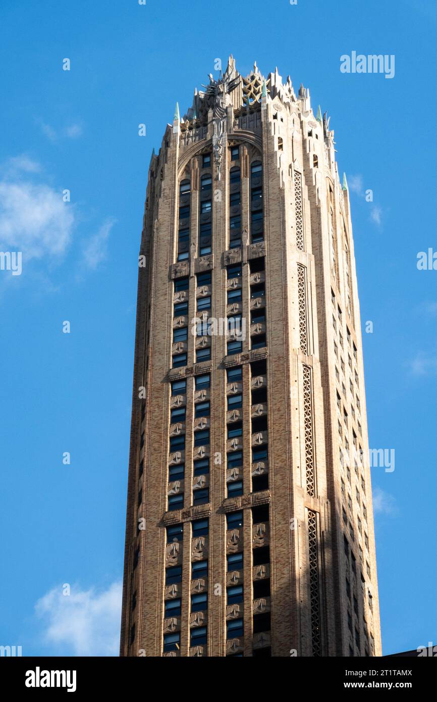 Lightning spires top le GE Building à New York City, USA 2023 Banque D'Images