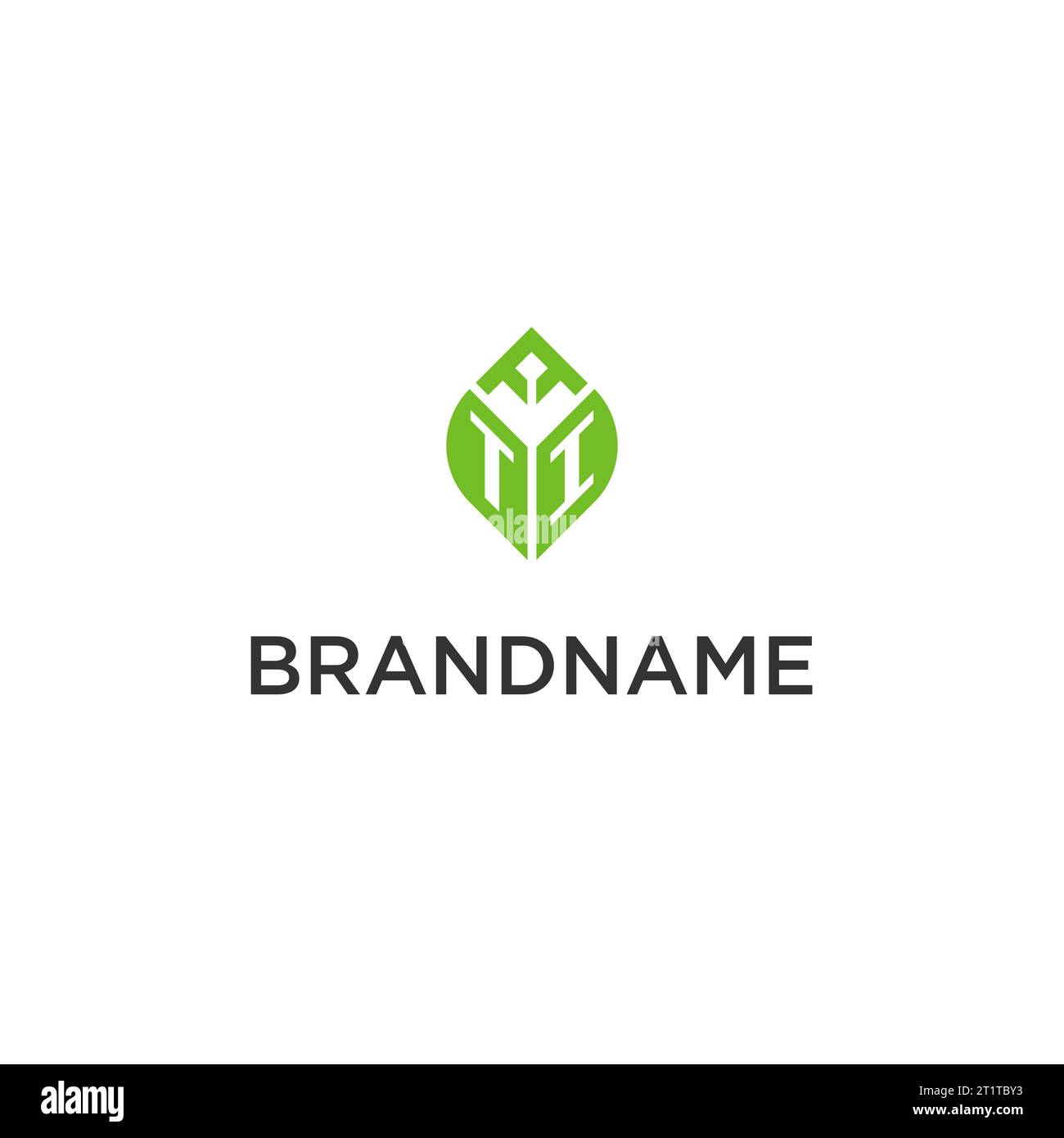 Monogramme TI avec idées de conception de logo de feuille, logo de lettre initiale créative avec graphique vectoriel de feuilles vertes naturelles Illustration de Vecteur