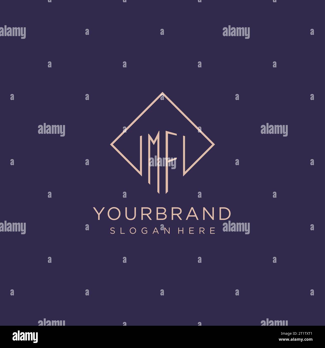 Monogramme du logo MF avec graphisme vectoriel de conception de style rectangle Illustration de Vecteur