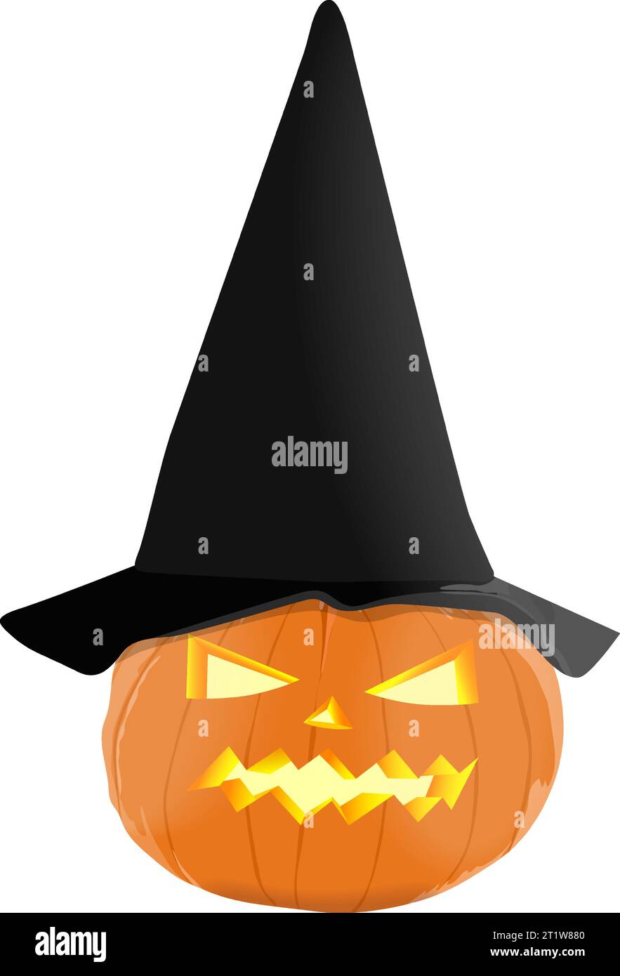 Citrouilles sculptées brillantes pour Halloween. Citrouille orange avec chapeau noir pour bannières, dépliants, affiches, cartes. Citrouille à tarte à sucre. Octobre. Illustration vectorielle Illustration de Vecteur