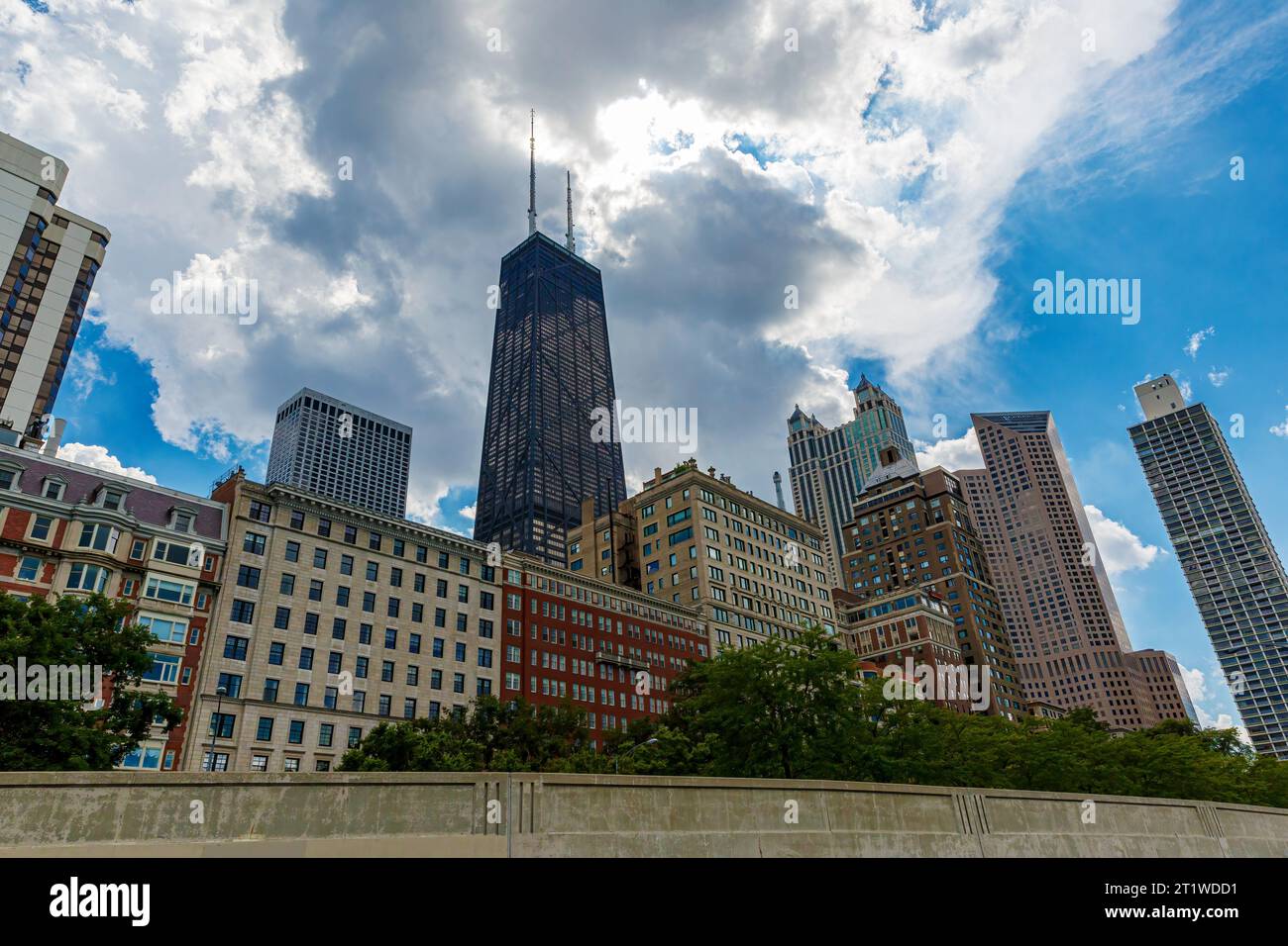 Chicago, vue sur les bâtiments et la Sears Tower, Illinois, USA Banque D'Images