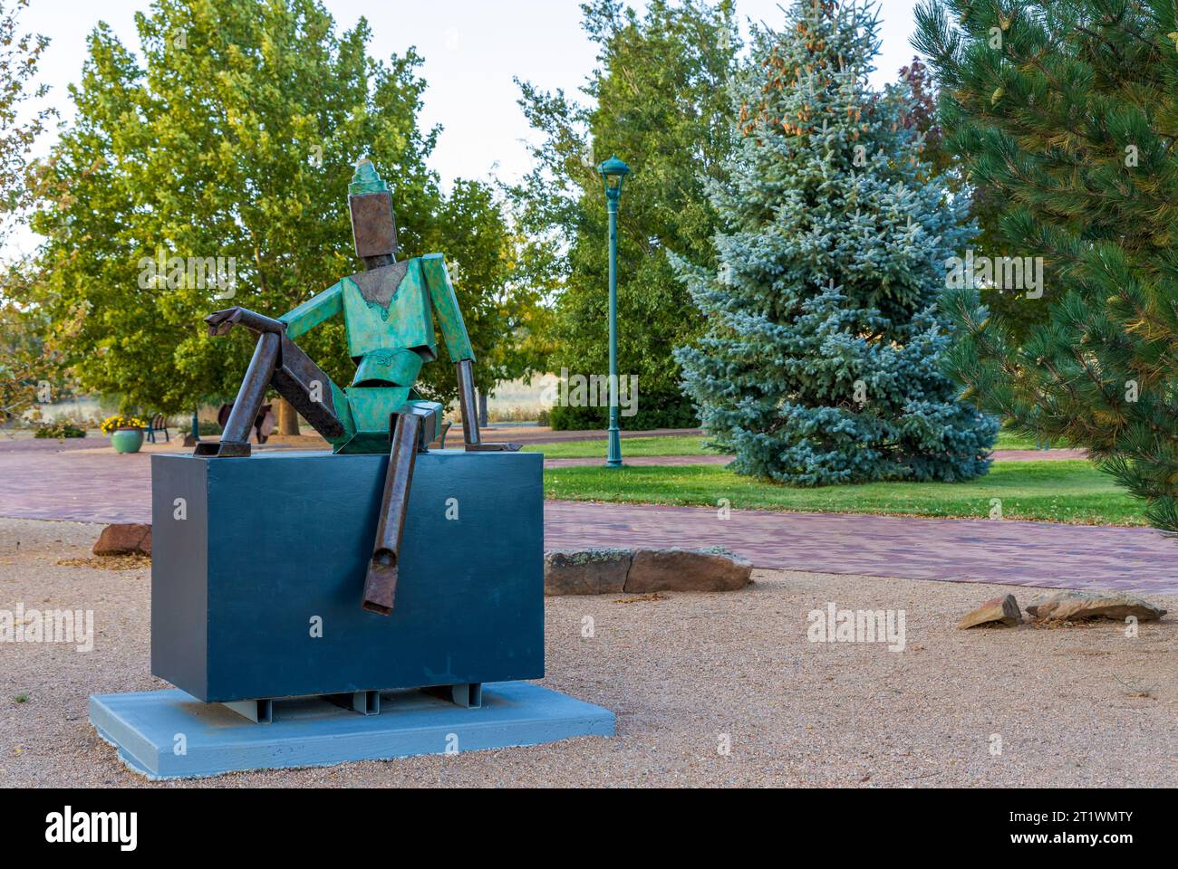 Santa Fe, Nouveau-Mexique - 6 octobre 2023 : magnifique parc du village d'Oshara à Santa Fe, Nouveau-Mexique Banque D'Images