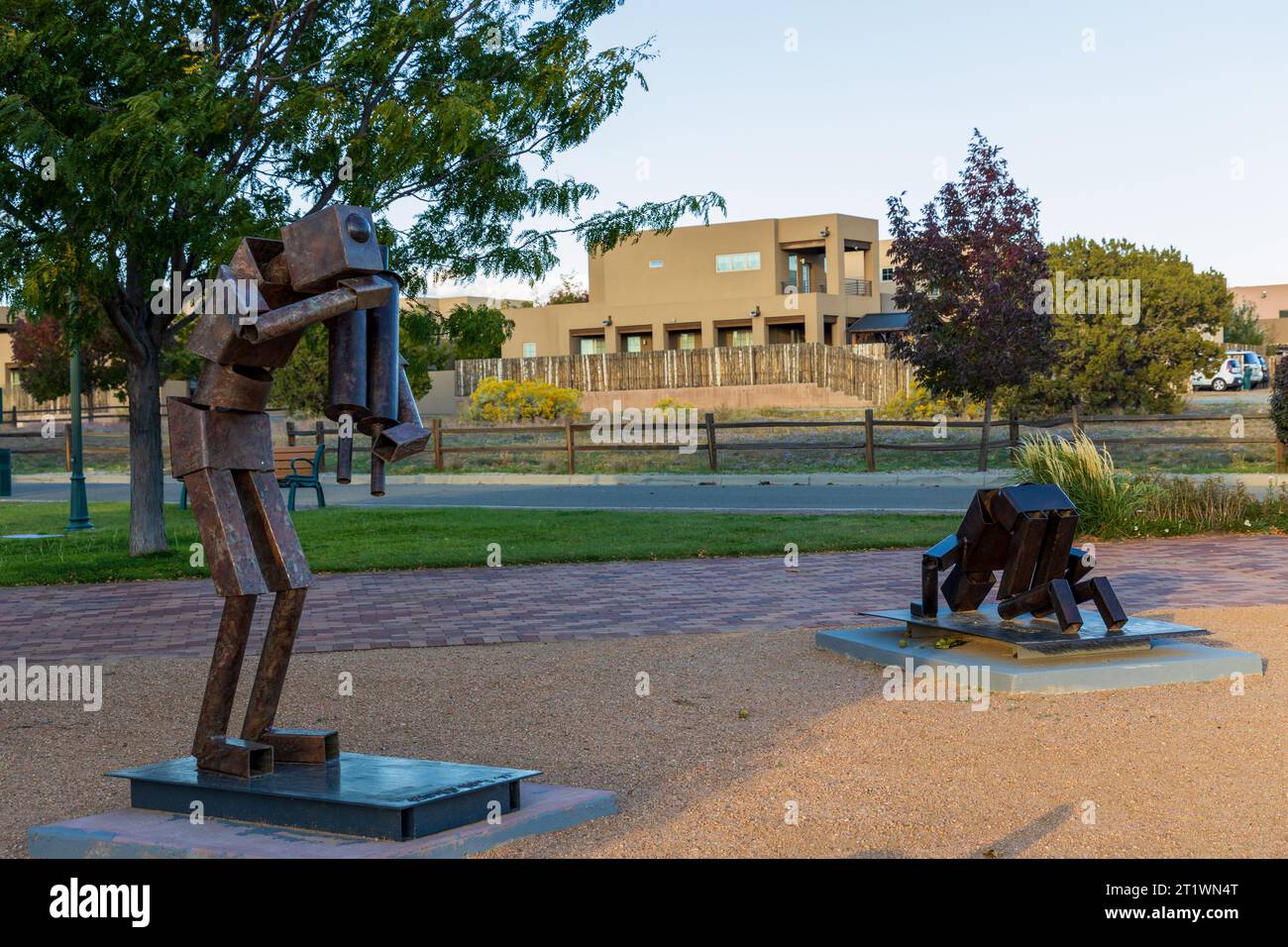 Santa Fe, Nouveau-Mexique - 6 octobre 2023 : magnifique parc du village d'Oshara à Santa Fe, Nouveau-Mexique Banque D'Images
