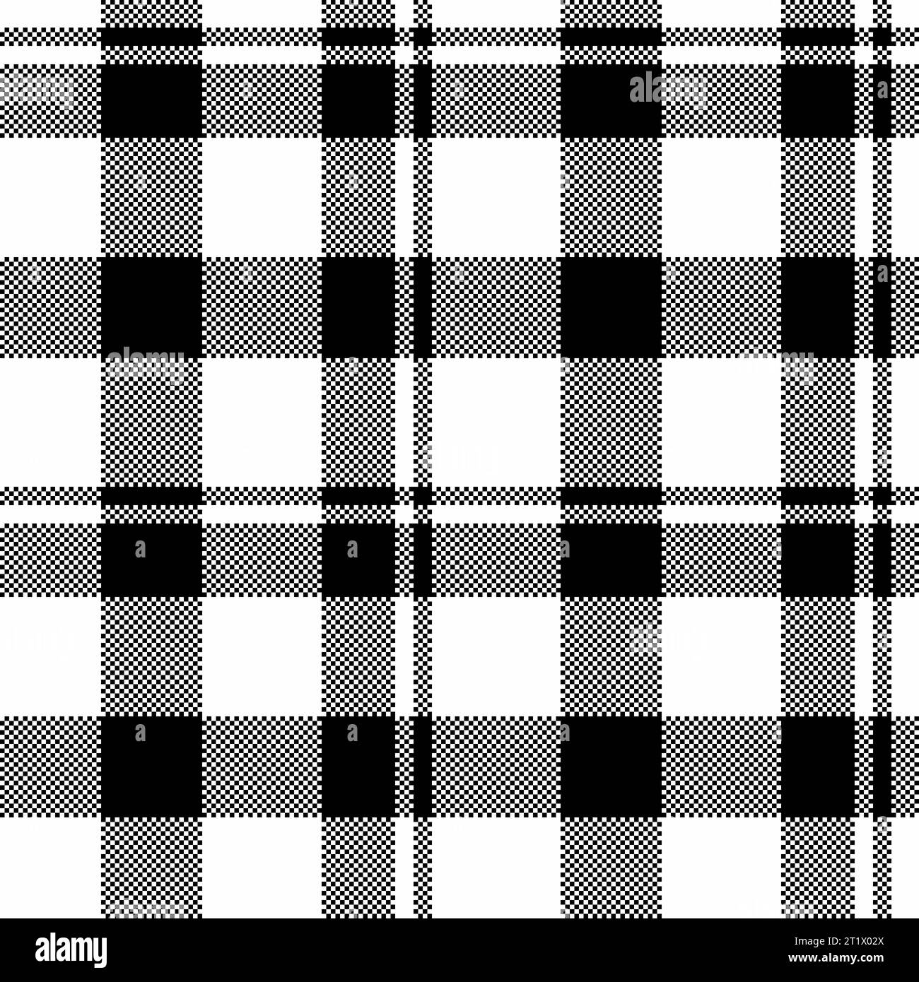 Motif de fond de tissu de tartan vecteur de chèque avec un textile à carreaux de texture sans couture dans des couleurs blanches et noires. Illustration de Vecteur
