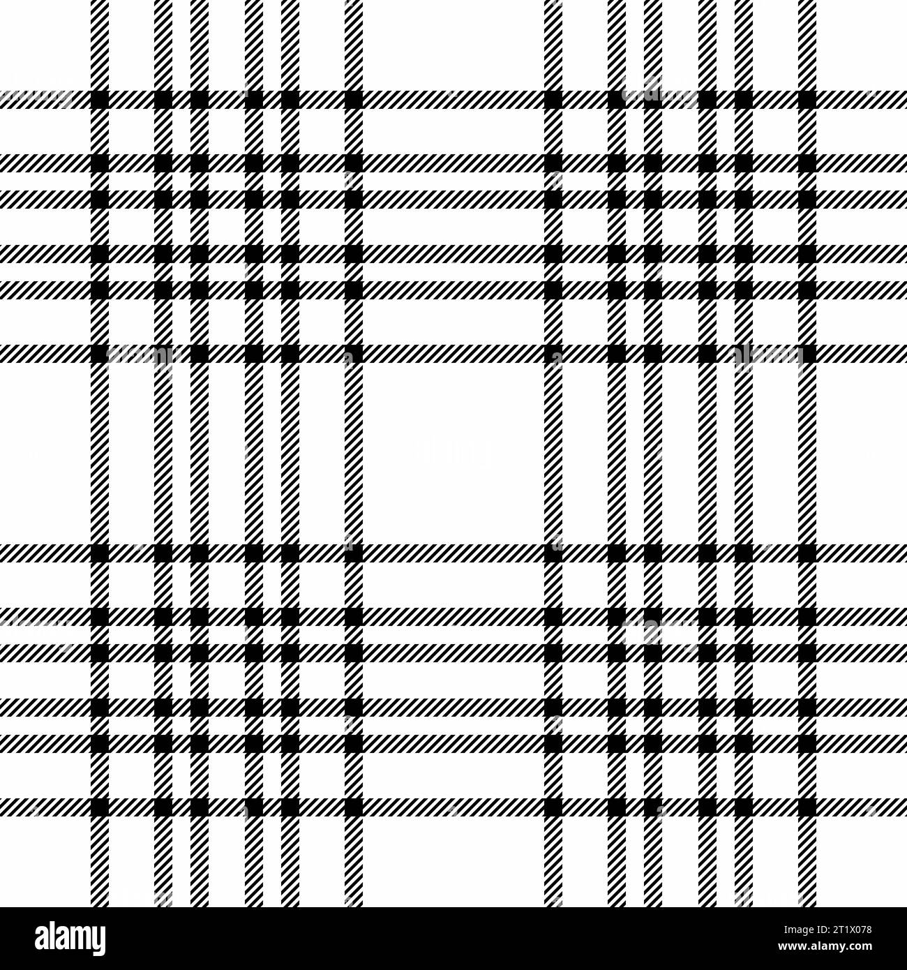 Texture vectorielle sans couture de tartan de fond textile avec un tissu à carreaux à motif écossais dans des couleurs blanches et noires. Illustration de Vecteur