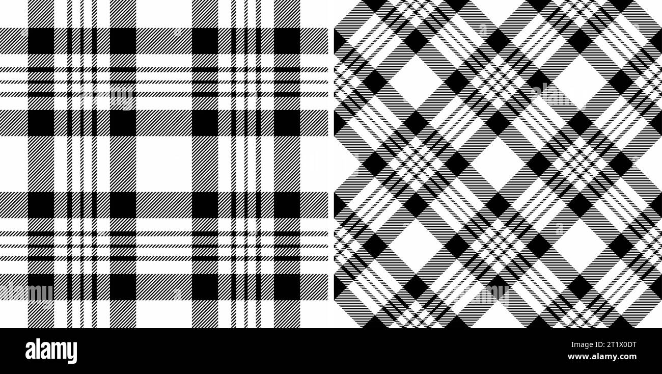 Fond de vecteur tartan de texture de motif de tissu avec un ensemble sans couture à carreaux textile en couleurs monochromes. Illustration de Vecteur