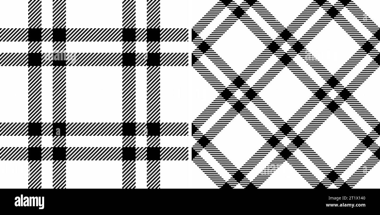 Vector Seamless motif de texture de tissu à carreaux avec un fond textile à carreaux tartan dans des couleurs monochromes. Illustration de Vecteur