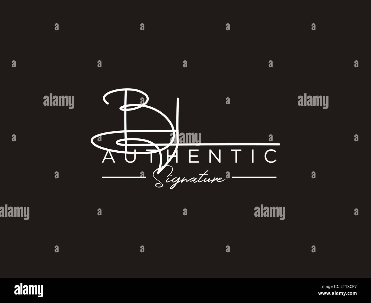 Vecteur de modèle de logo de signature BL. Illustration de Vecteur