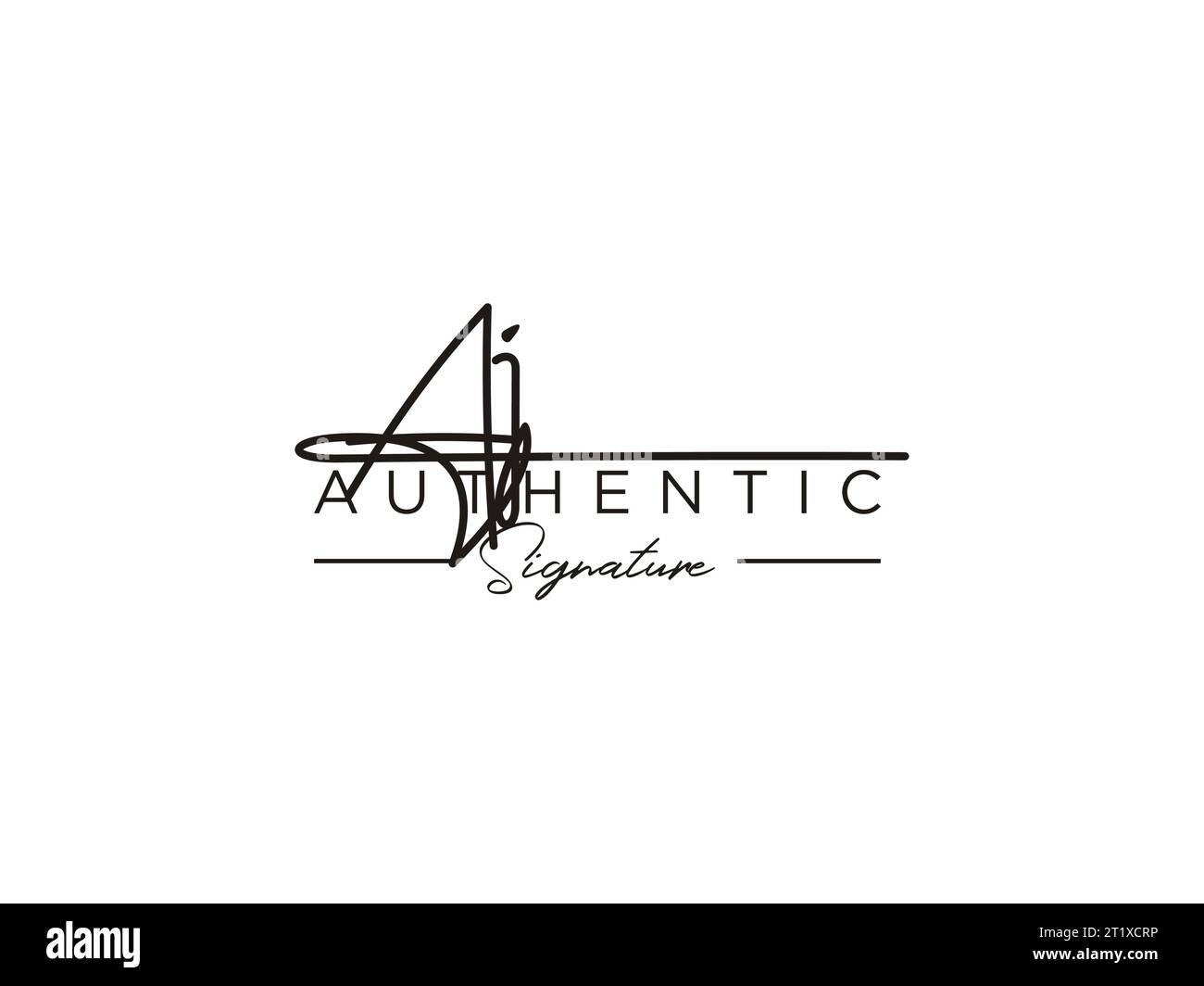 AJ Signature logo Template Vector. Illustration de Vecteur