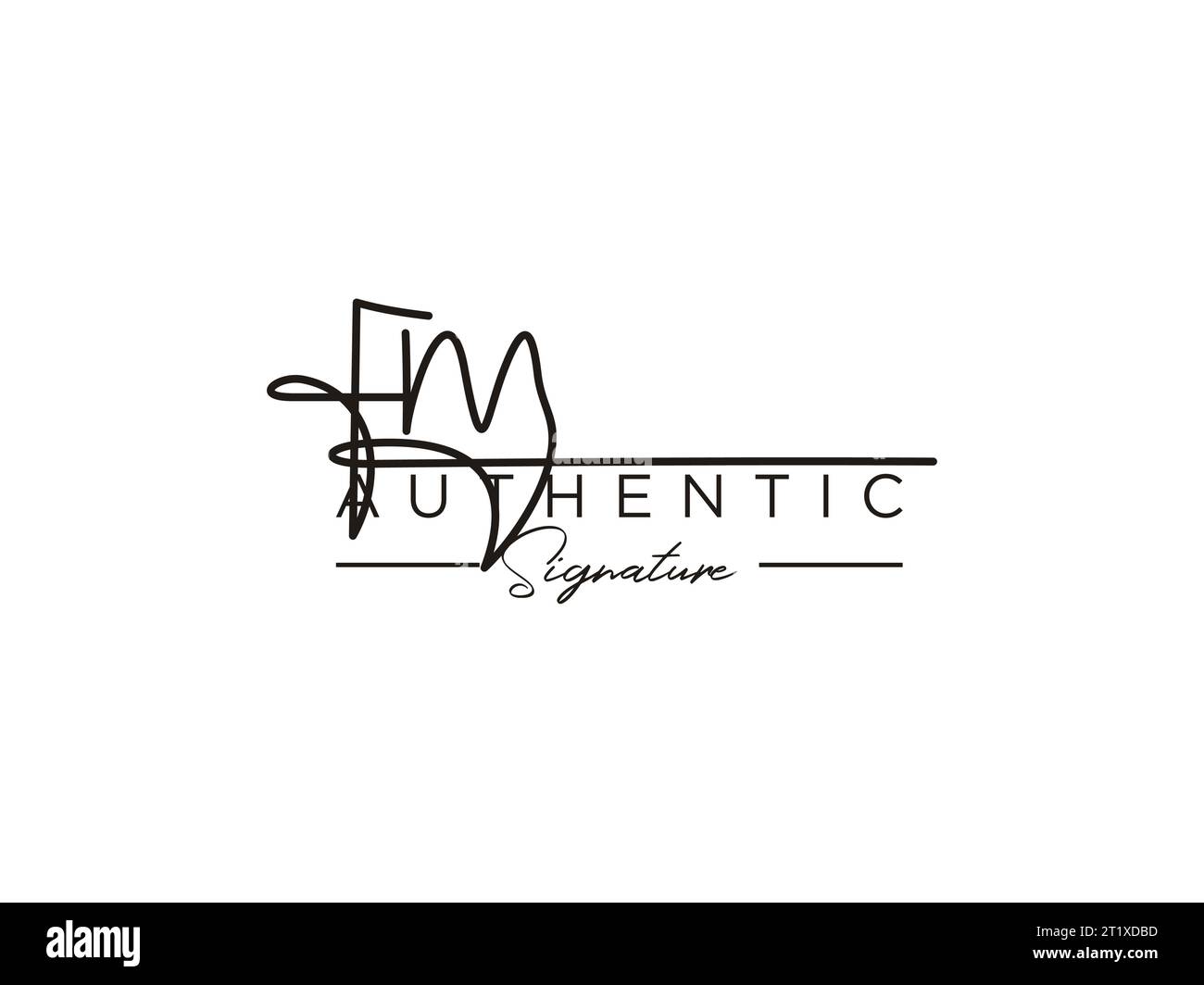 Modèle de logo Signature FM Vector. Illustration de Vecteur