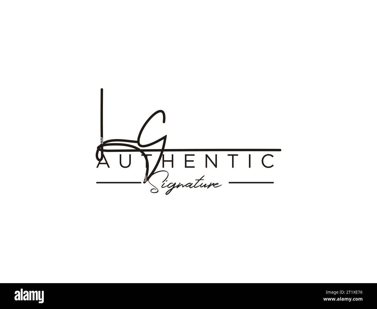 Modèle de logo Signature LC Vector. Illustration de Vecteur