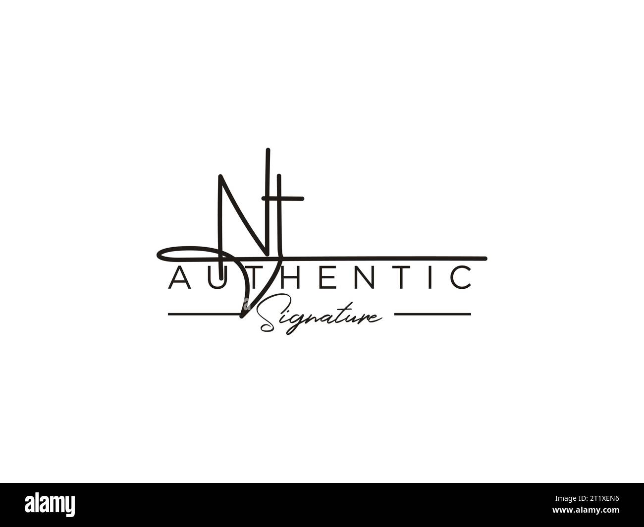 Vecteur de modèle de logo de signature NT. Illustration de Vecteur