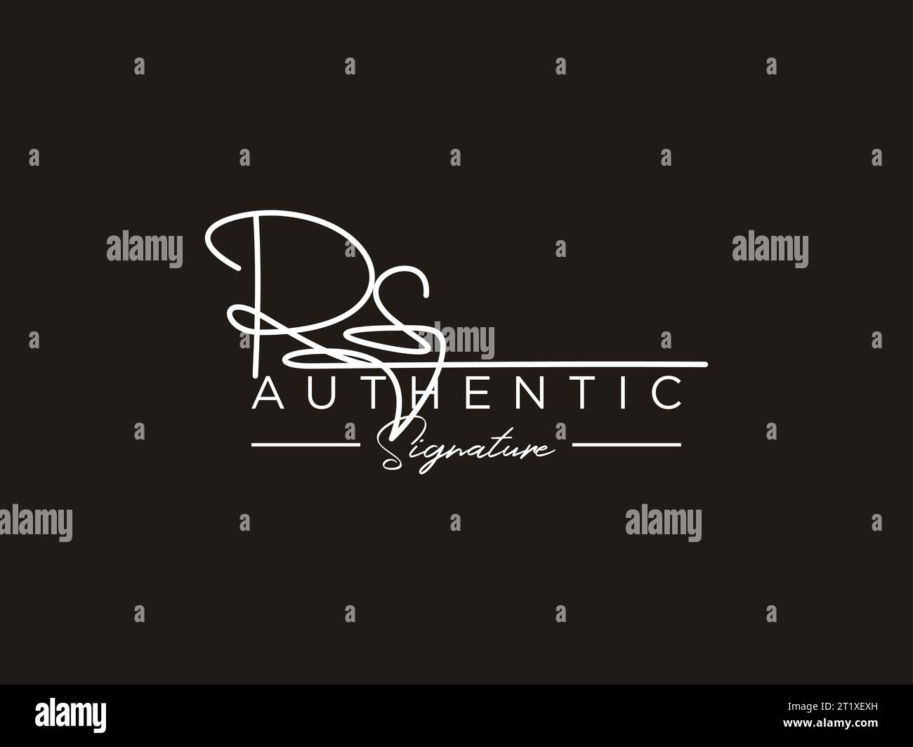 Modèle de logo Signature de RS Vector. Illustration de Vecteur