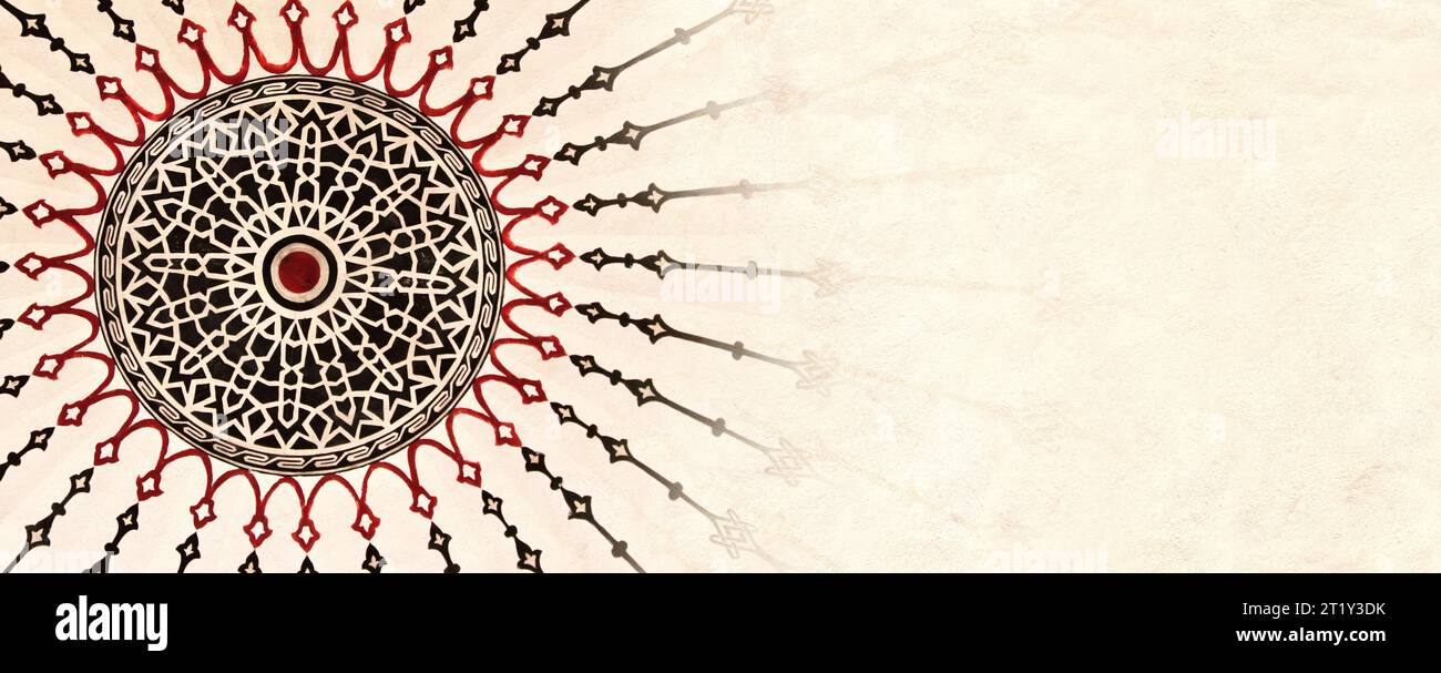 Détail du mur traditionnel de mosaïque persane avec ornement géométrique et floral, Iran. Fond horizontal ou vertical avec décor islamique. Maquette Banque D'Images