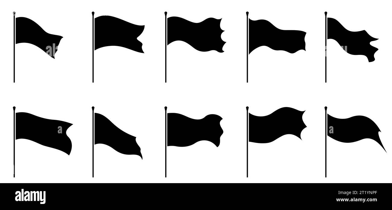 Icône de drapeau définie. Signes de drapeau isolés sur fond blanc. Illustration vectorielle Illustration de Vecteur