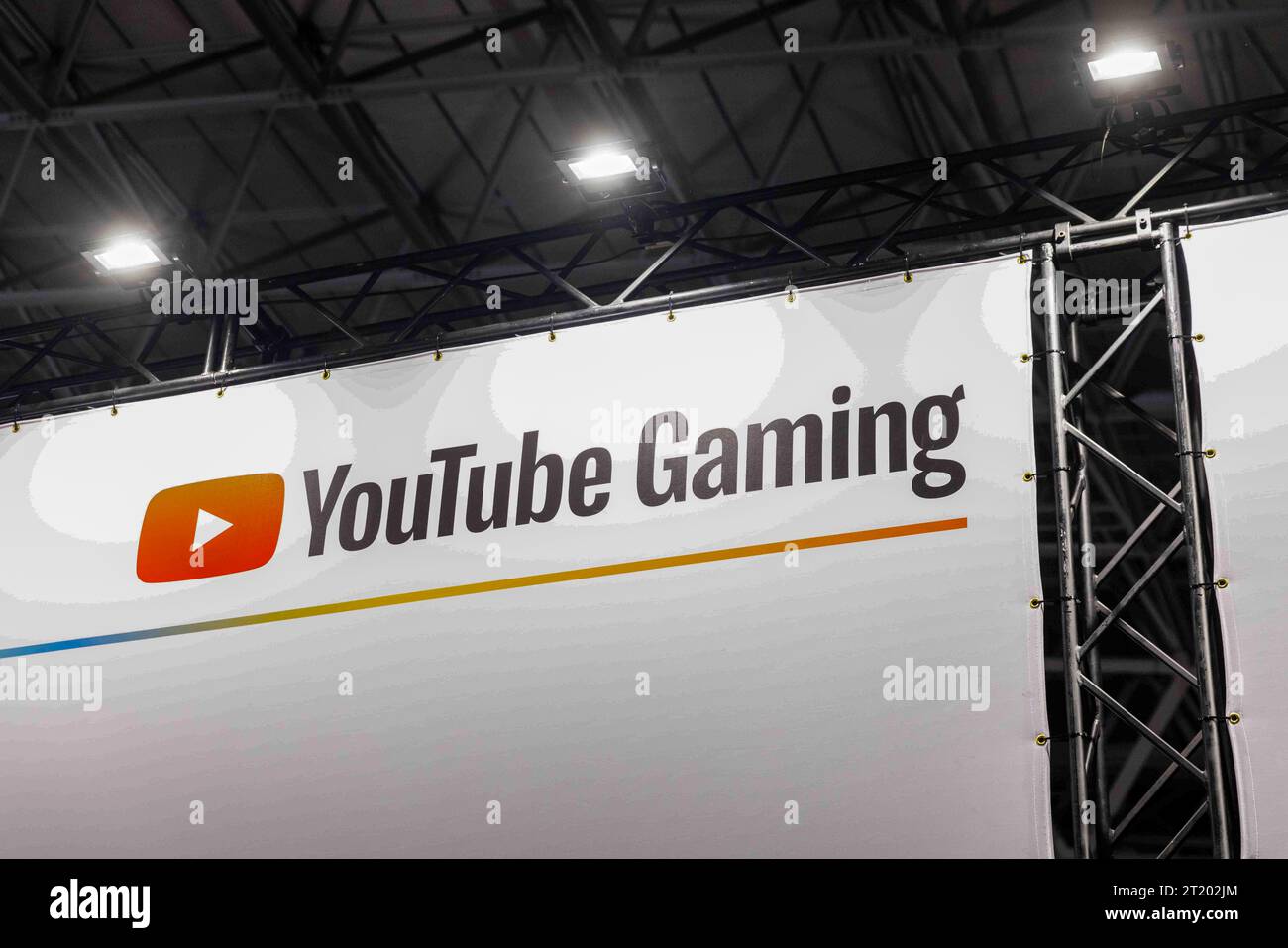 Chiba, Japon. 23 septembre 2023. Bannière YouTube Gaming au sommet de leur salon créateur au Tokyo Game Show 2023 à Makuhari Messe, Chiba. Fabricants et éditeurs de jeux vidéo, représentants des médias sociaux étaient présents en grand nombre au Tokyo Game Show. (Photo Stanislav Kogiku/SOPA Images/Sipa USA) crédit : SIPA USA/Alamy Live News Banque D'Images