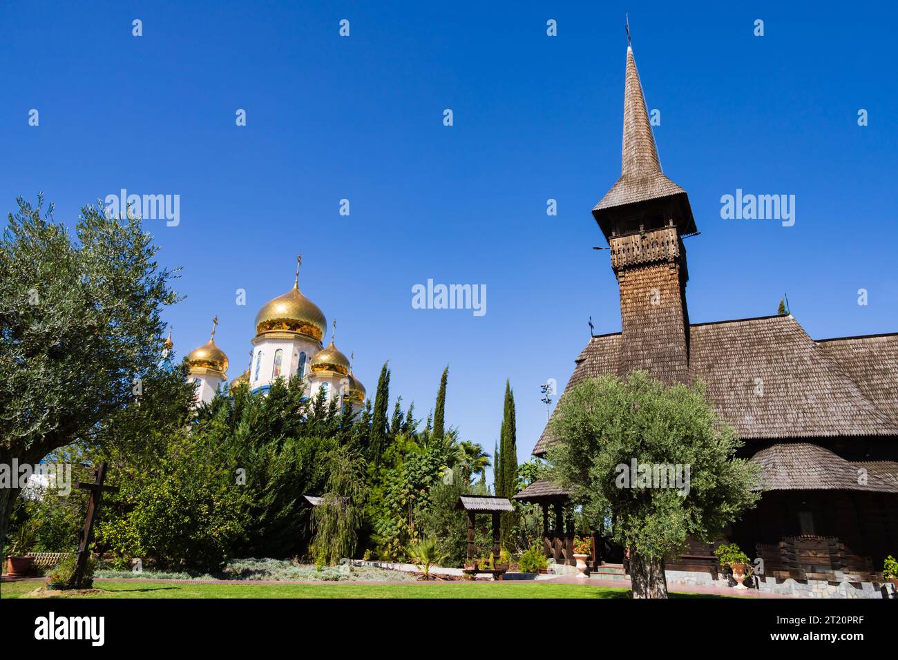 L'église roumaine d'Agia Kyriaki Megalomartyra et Agio Ionni Hozeviti, Sainte Métropole de Tamason et Oreinis, Episkopeio, Nicosie, Chypre Banque D'Images