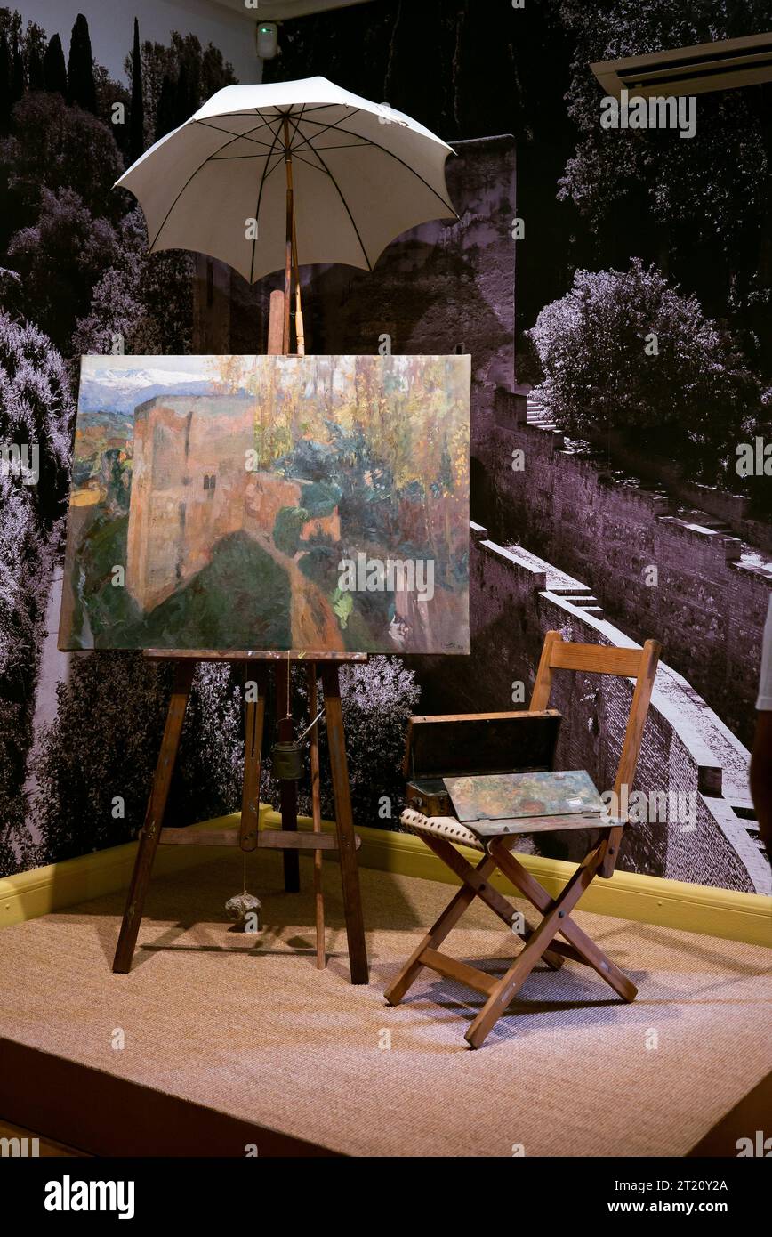 Vue de l'exposition de 'Sorolla, voyageant à peindre. Une autre vision de l'Espagne », lors de sa présentation, au Musée Sorolla de Madrid. Octobre 16 Banque D'Images