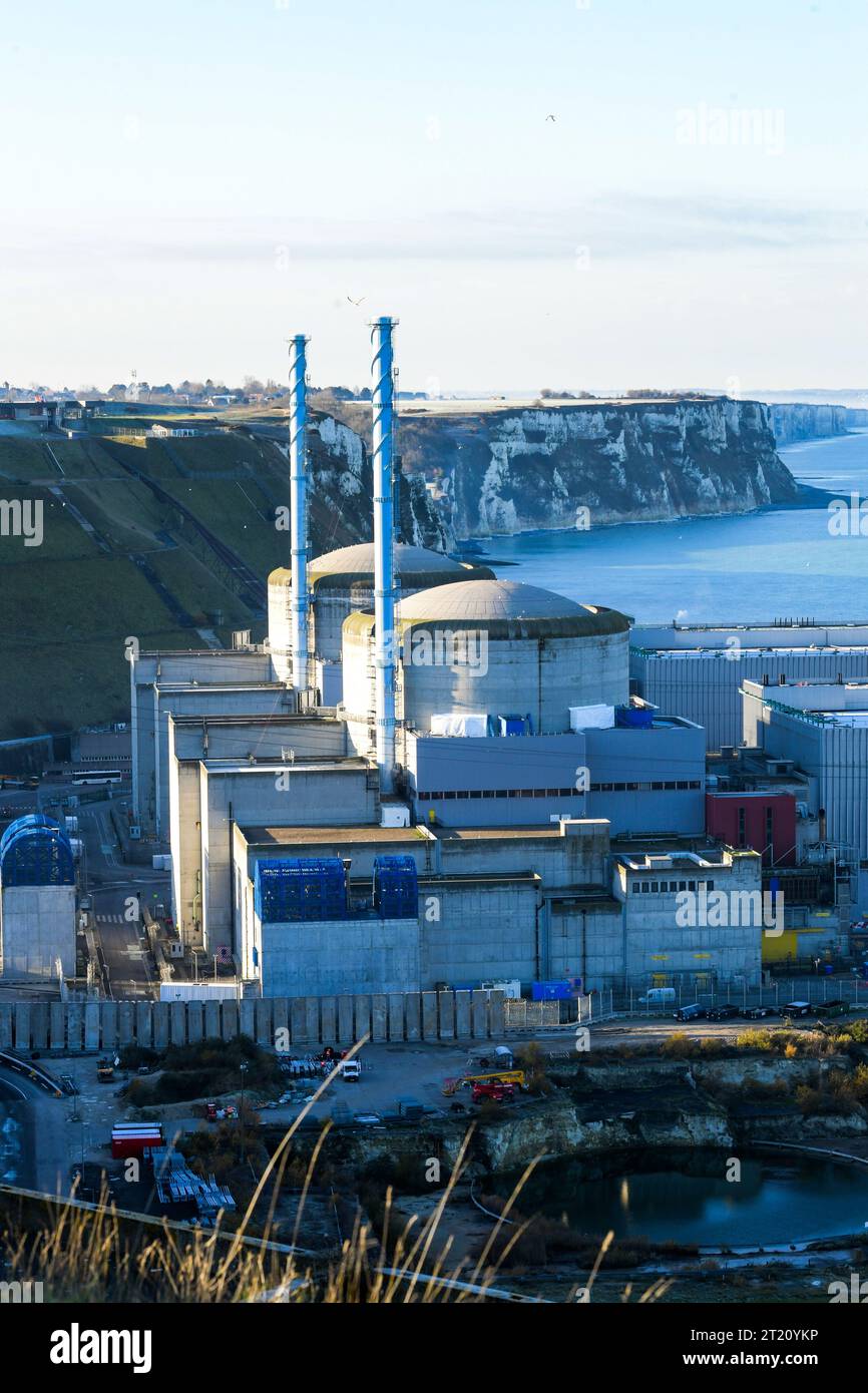 Petit-Caux (Normandie, nord de la France) : la centrale nucléaire de Penly Banque D'Images