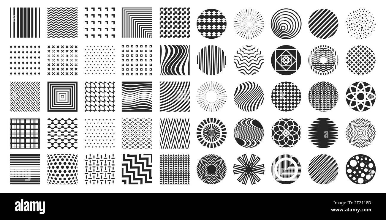 Icônes carrées et rondes. Formes géométriques style minimal, formes hexagonales de triangle de cercle polygonal abstrait pour la conception de logo. Jeu de vecteurs Illustration de Vecteur