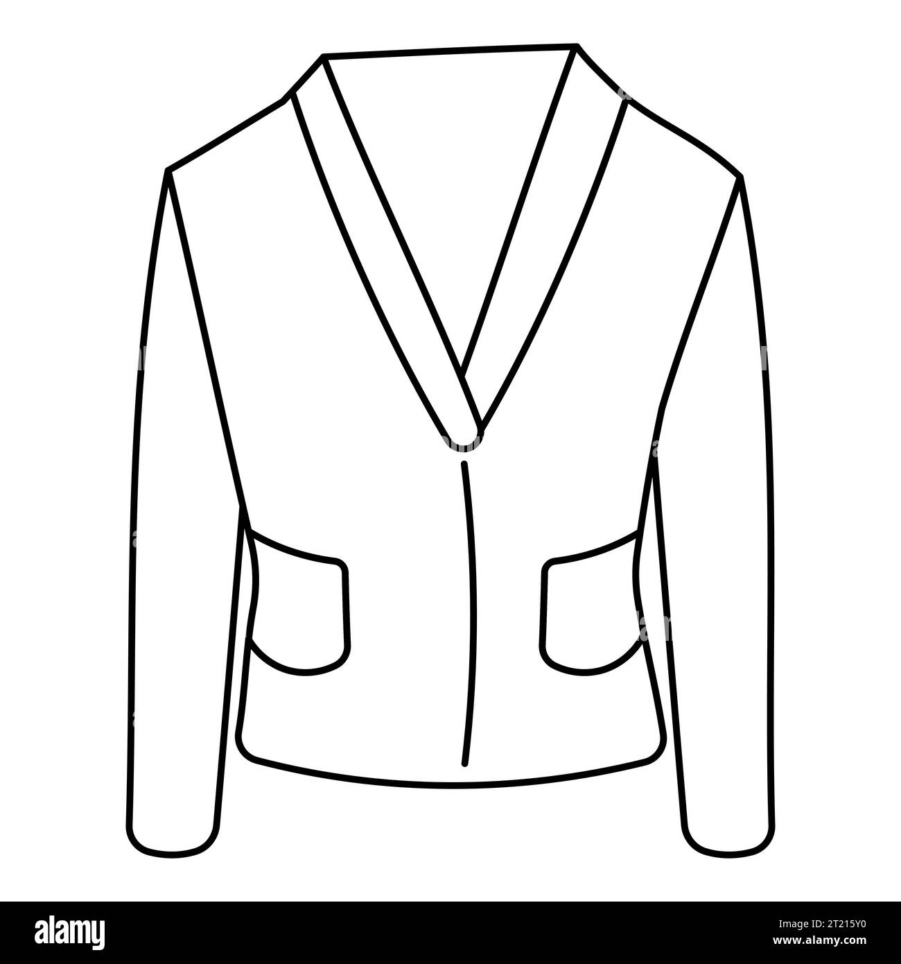 manteau veste vêtements ligne poupée élément icône Illustration de Vecteur
