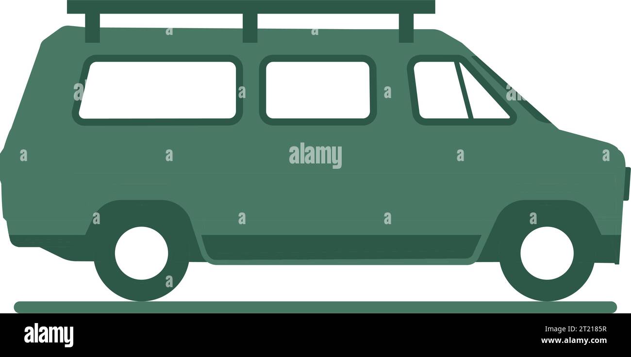 Camping van Icon isolé : concept de vie de van et de voyage Illustration de Vecteur